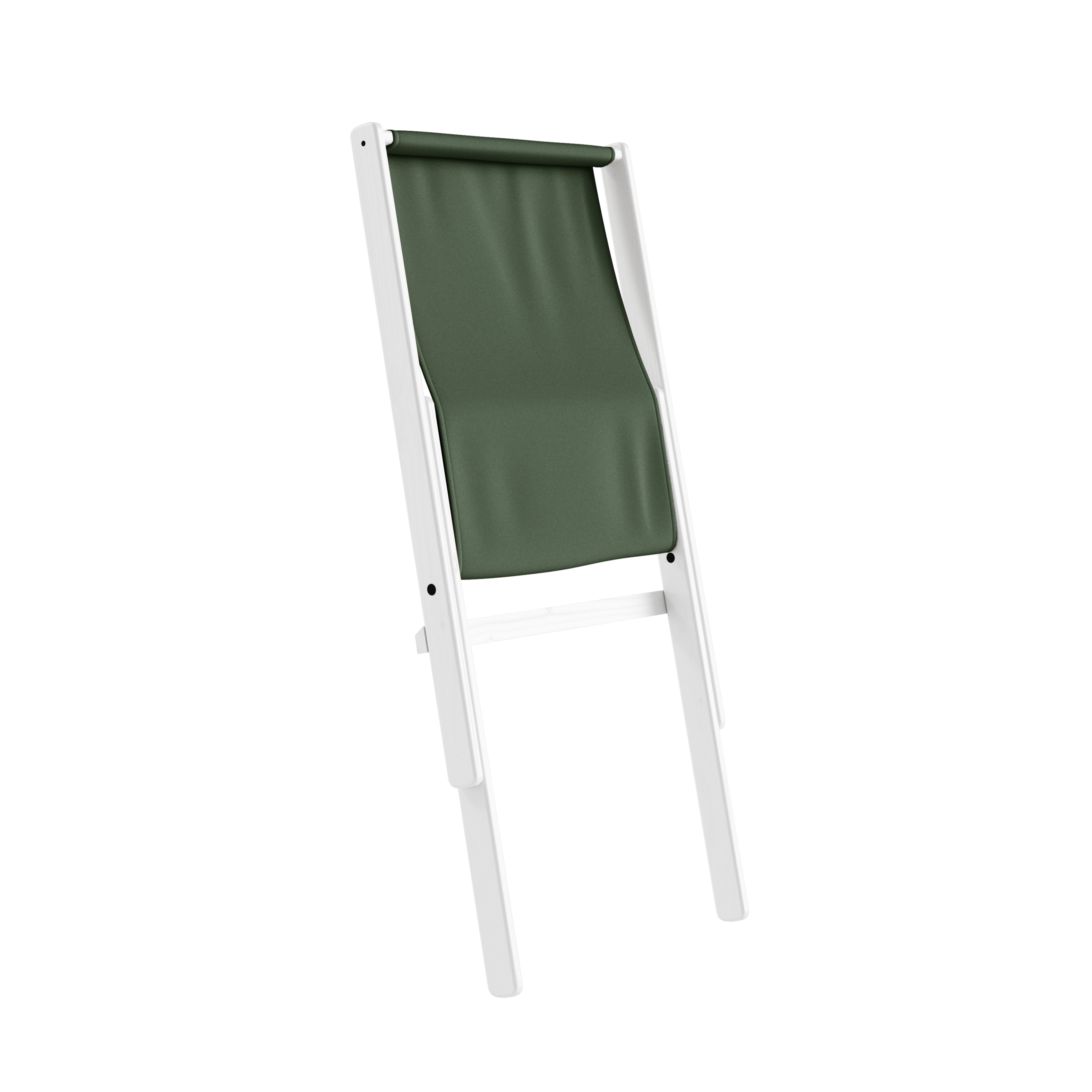 BOOGIE WHITE LACQUERED BEECH W. BOOGIE MATTRESS OLIVE GREEN