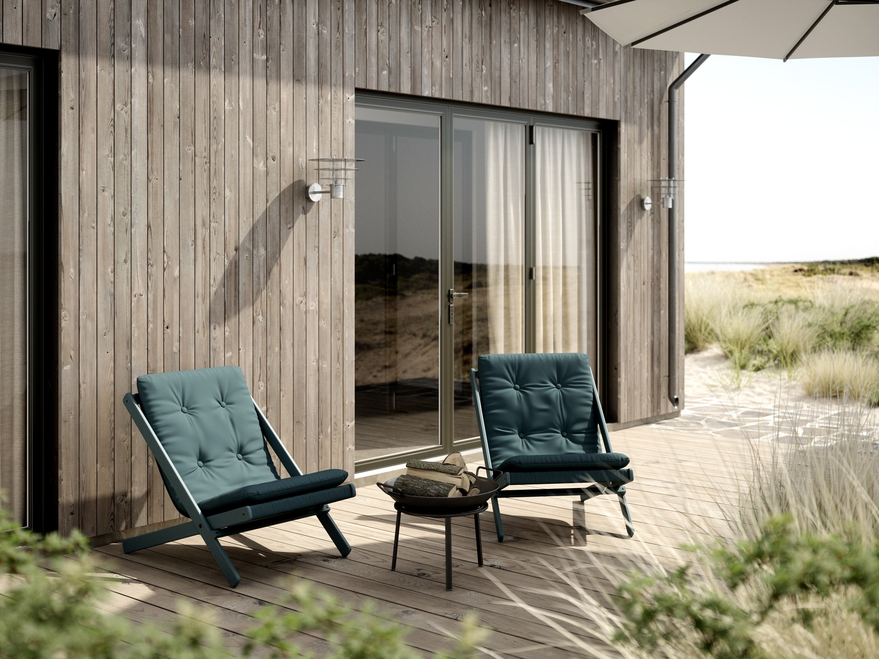 BOOGIE BLUE BREEZE LACQUERED BEECH W. BOOGIE MATTRESS PETROL BLUE