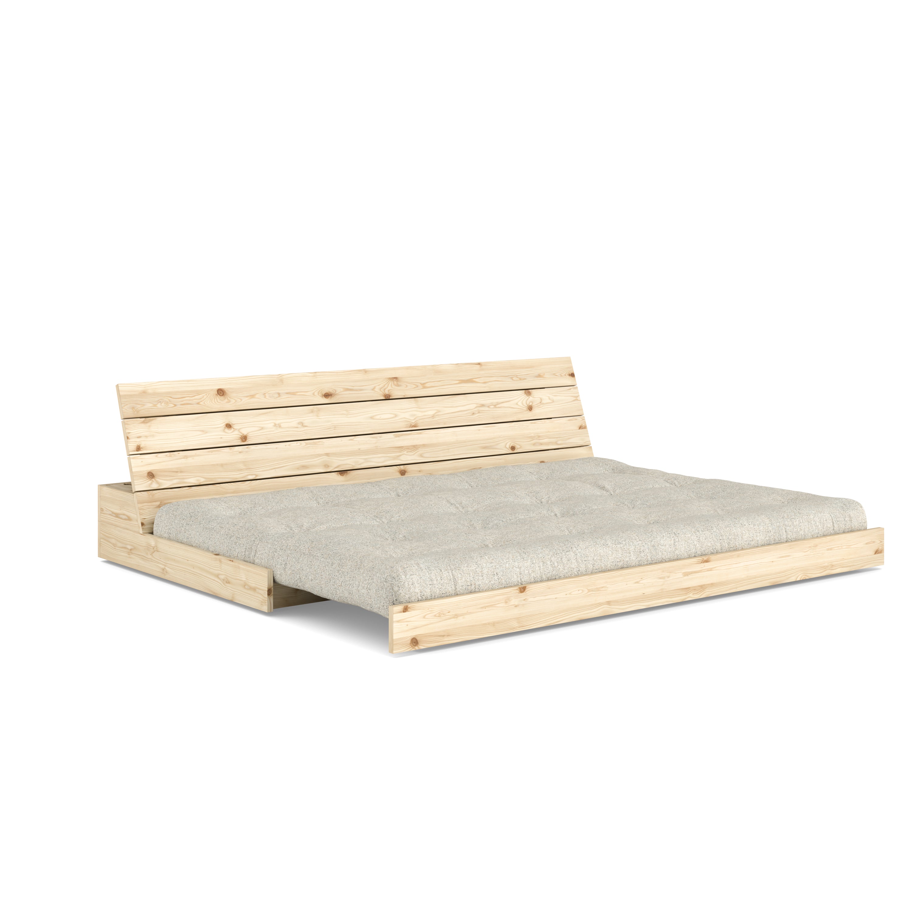BASE CLEAR LACQUERED W. 5-LAYER MIXED MATTRESS SOFT CHALK