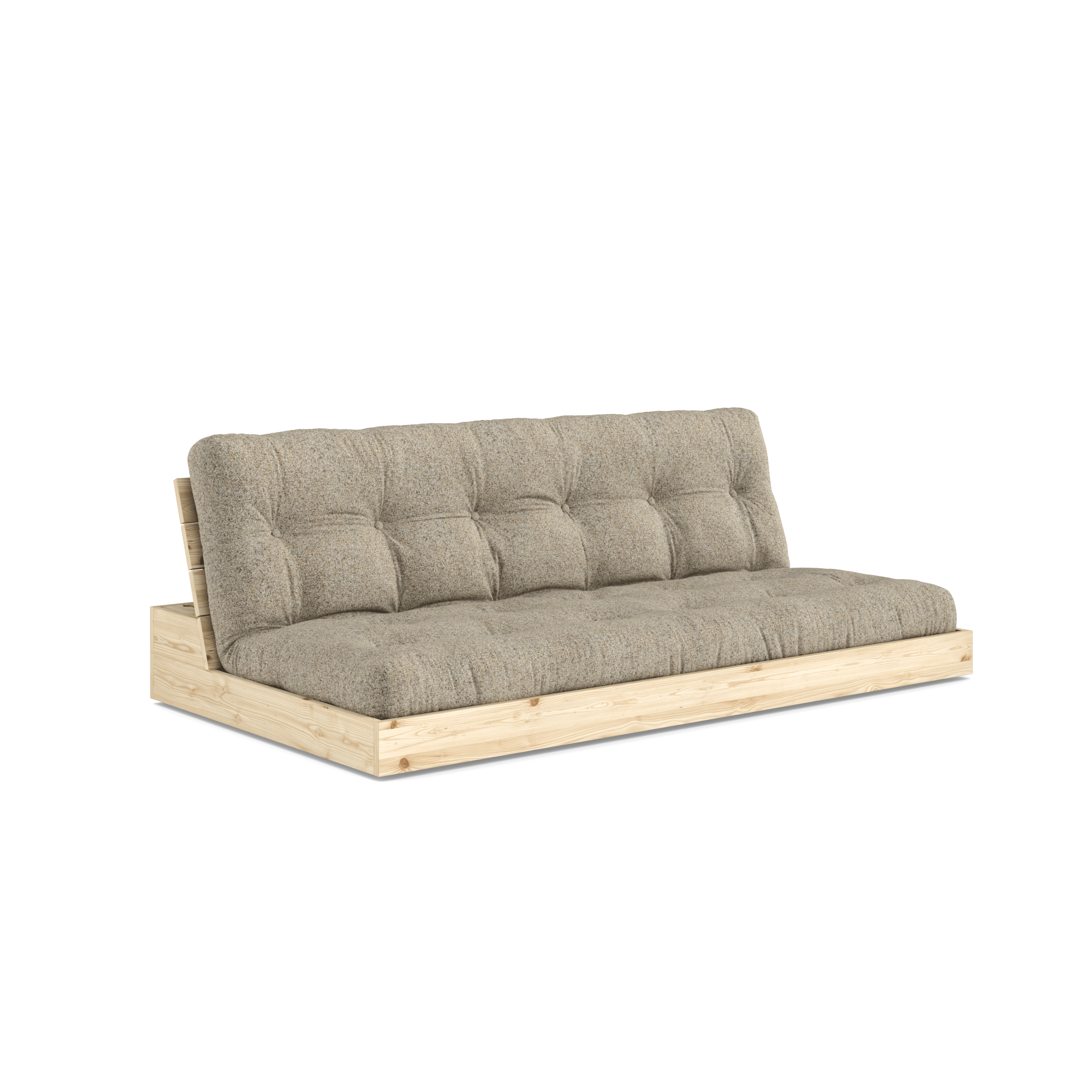 BASE CLEAR LACQUERED W. 5-LAYER MIXED MATTRESS WARM SAND