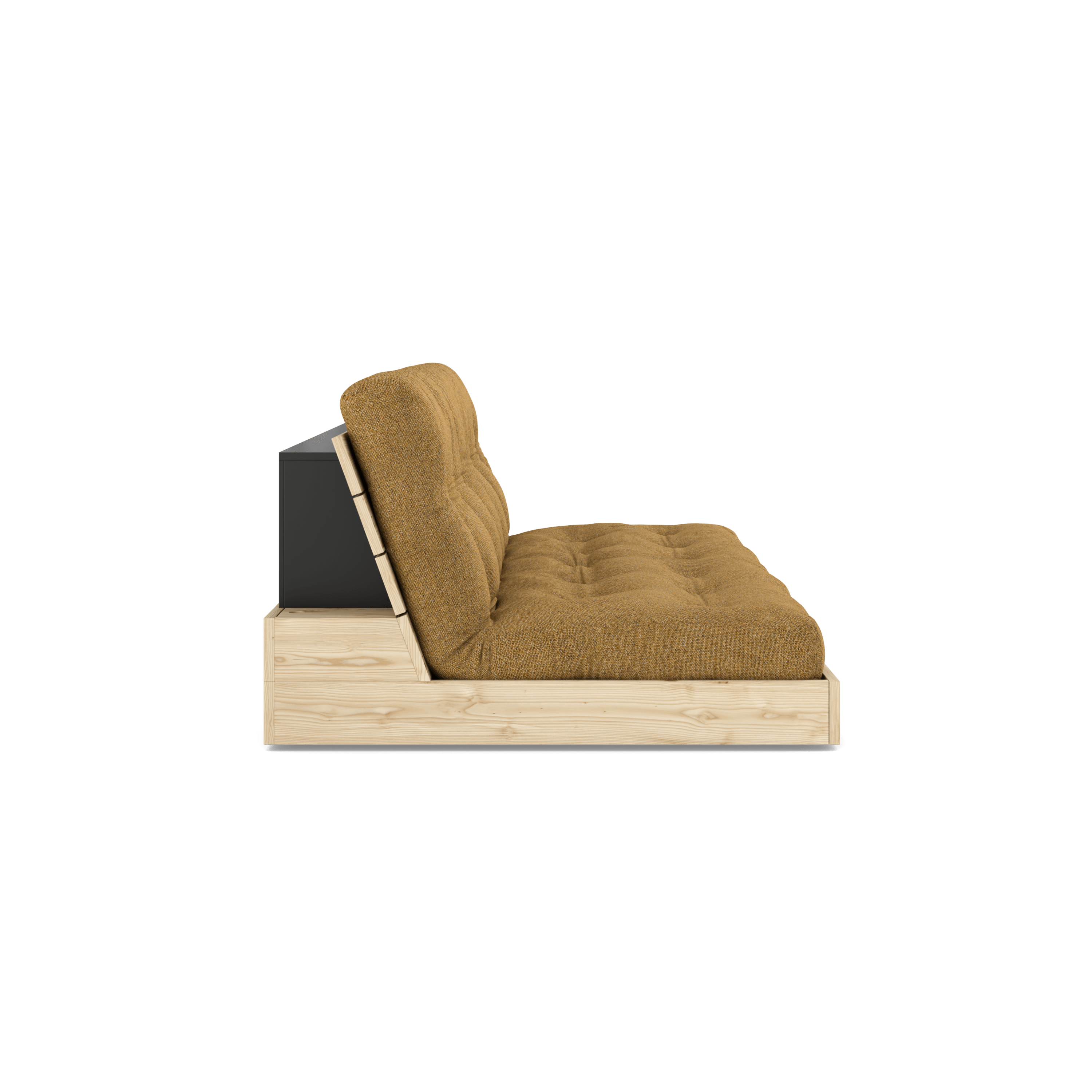 BASE CLEAR LACQUERED W. 5-LAYER MIXED MATTRESS GOLDEN OCHRE