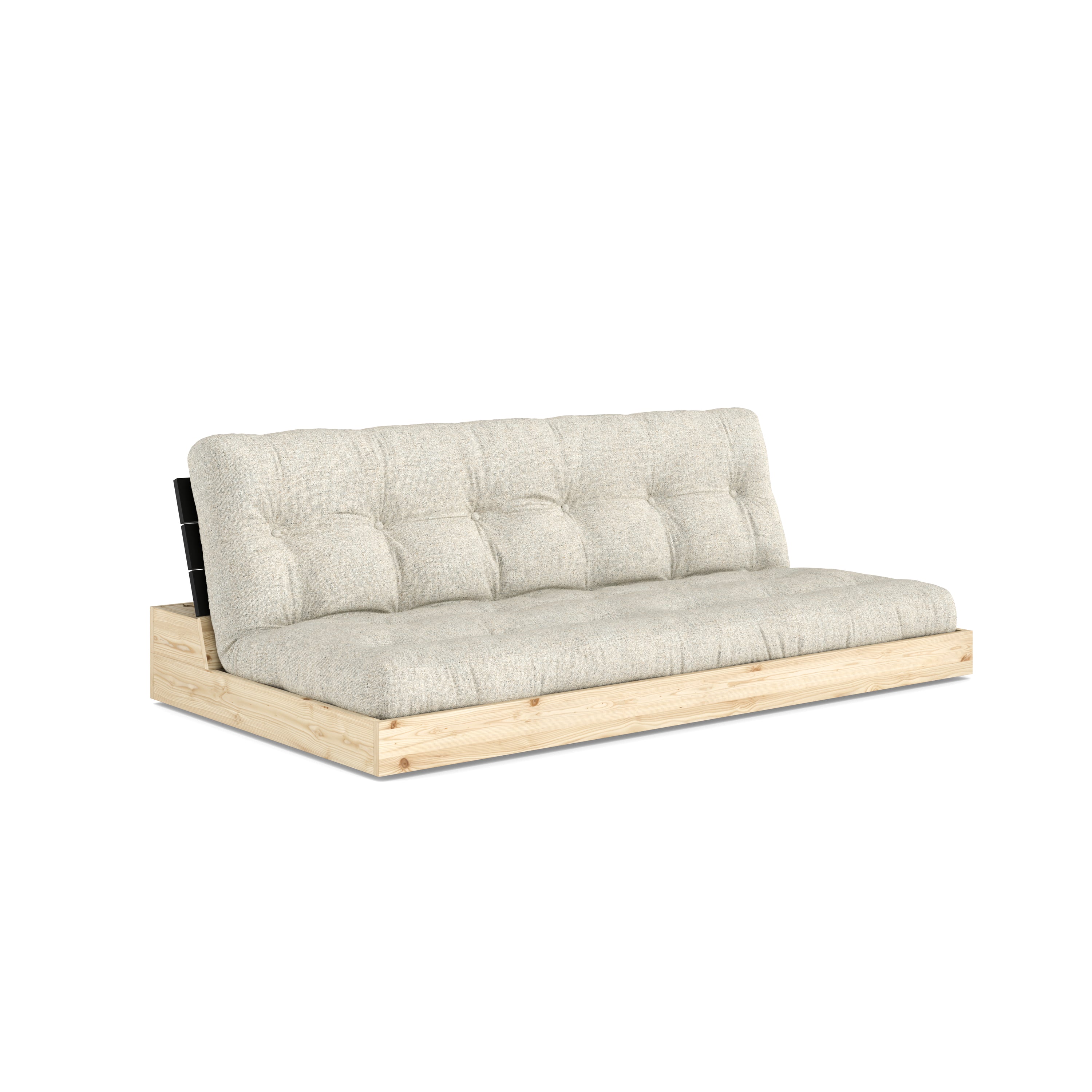 BASE BLACK NIGHT LACQUERED W. 5-LAYER MIXED MATTRESS SOFT CHALK