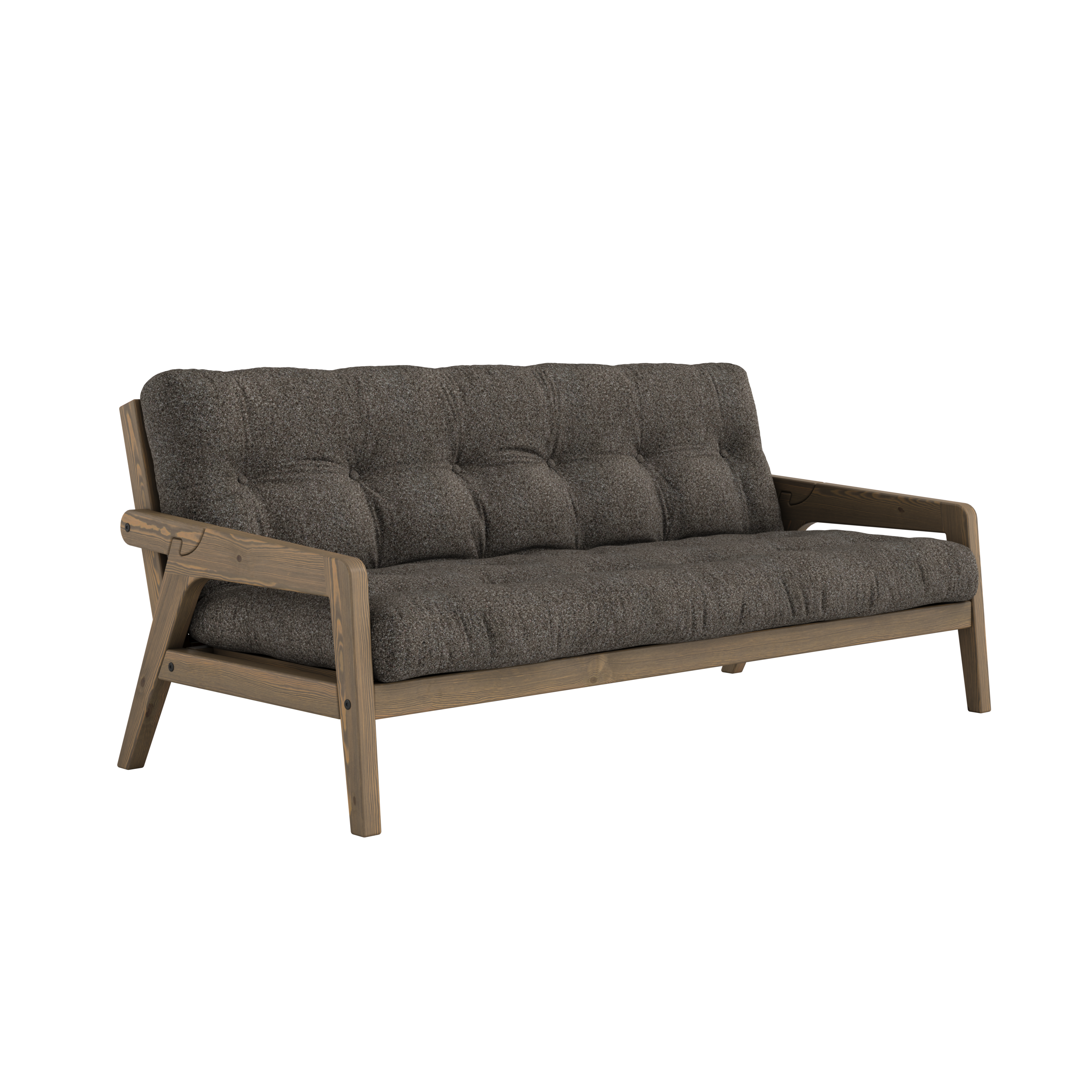 GRAB CAROB BROWN LACQUERED W. 5-LAYER MIXED MATTRESS MELLOW BROWN