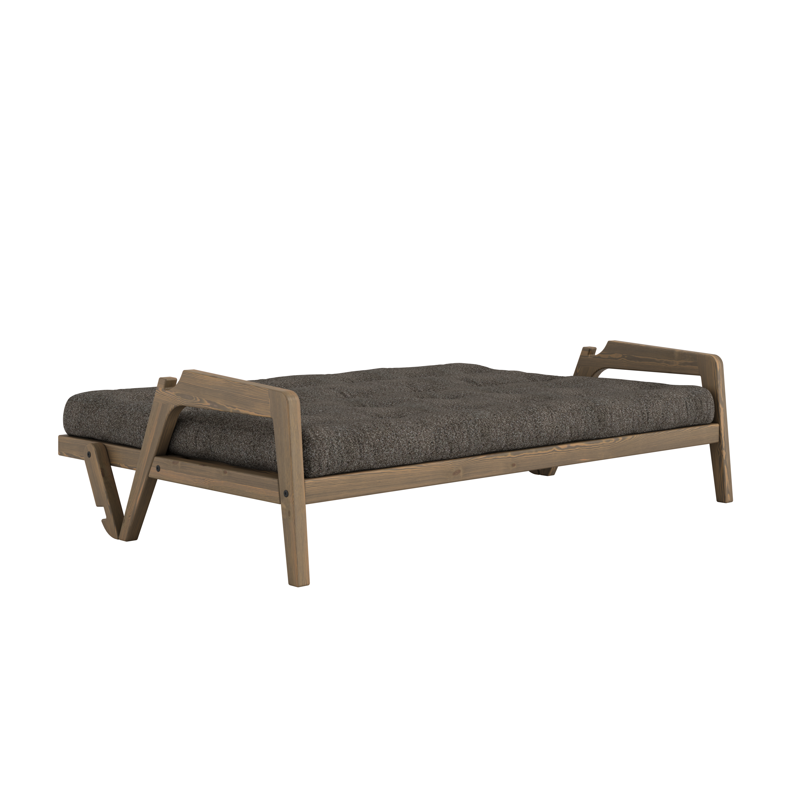 GRAB CAROB BROWN LACQUERED W. 5-LAYER MIXED MATTRESS MELLOW BROWN