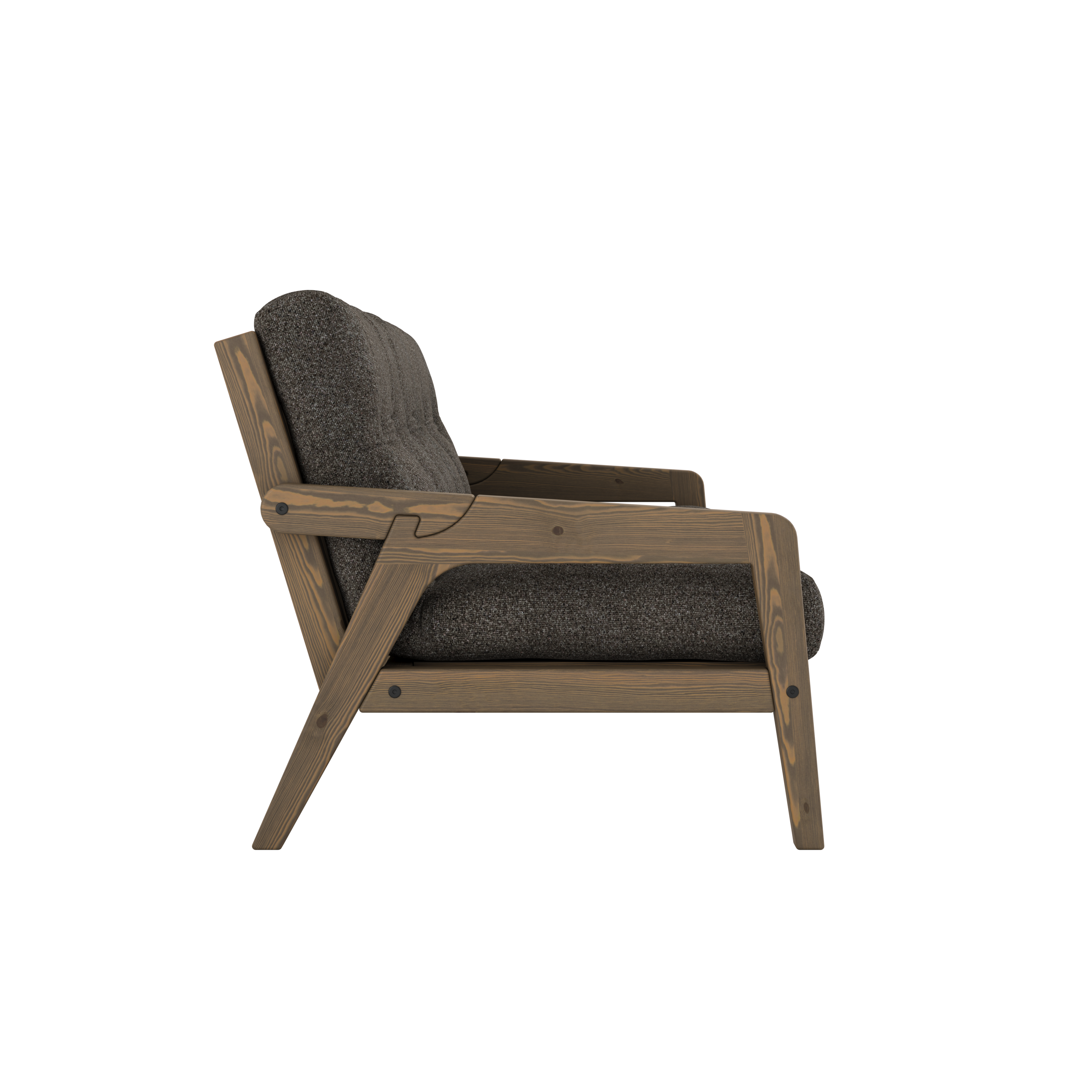 GRAB CAROB BROWN LACQUERED W. 5-LAYER MIXED MATTRESS MELLOW BROWN