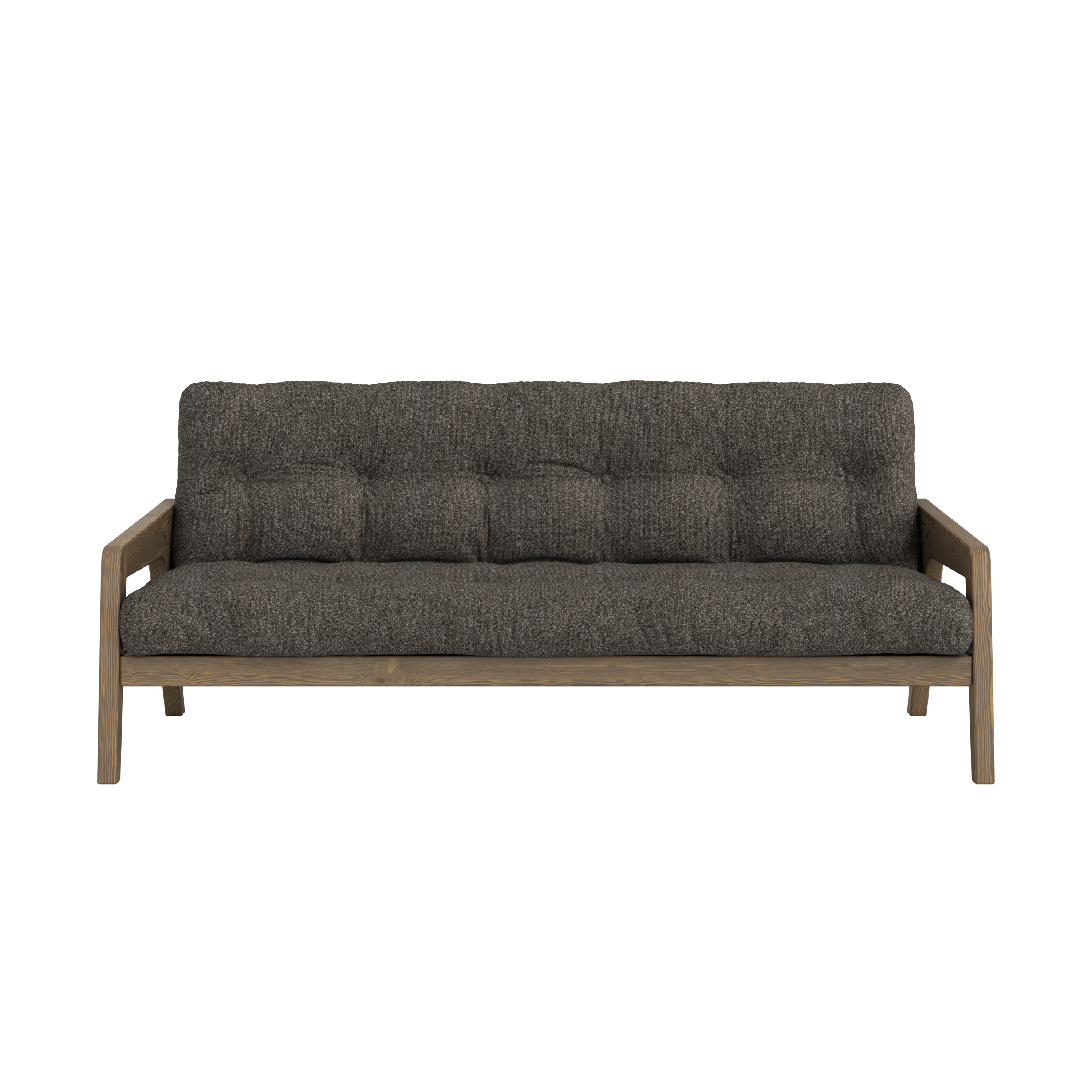 GRAB CAROB BROWN LACQUERED W. 5-LAYER MIXED MATTRESS MELLOW BROWN