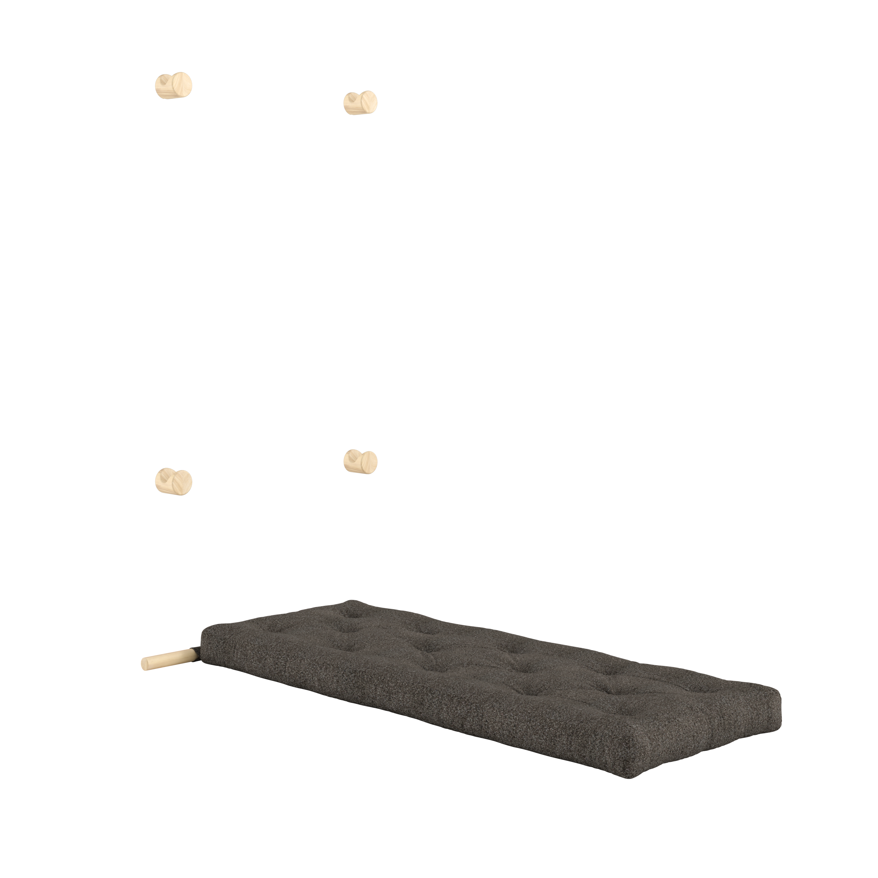 HOOKED RAW 75 X 200 W. BRAVO MATTRESS MELLOW BROWN