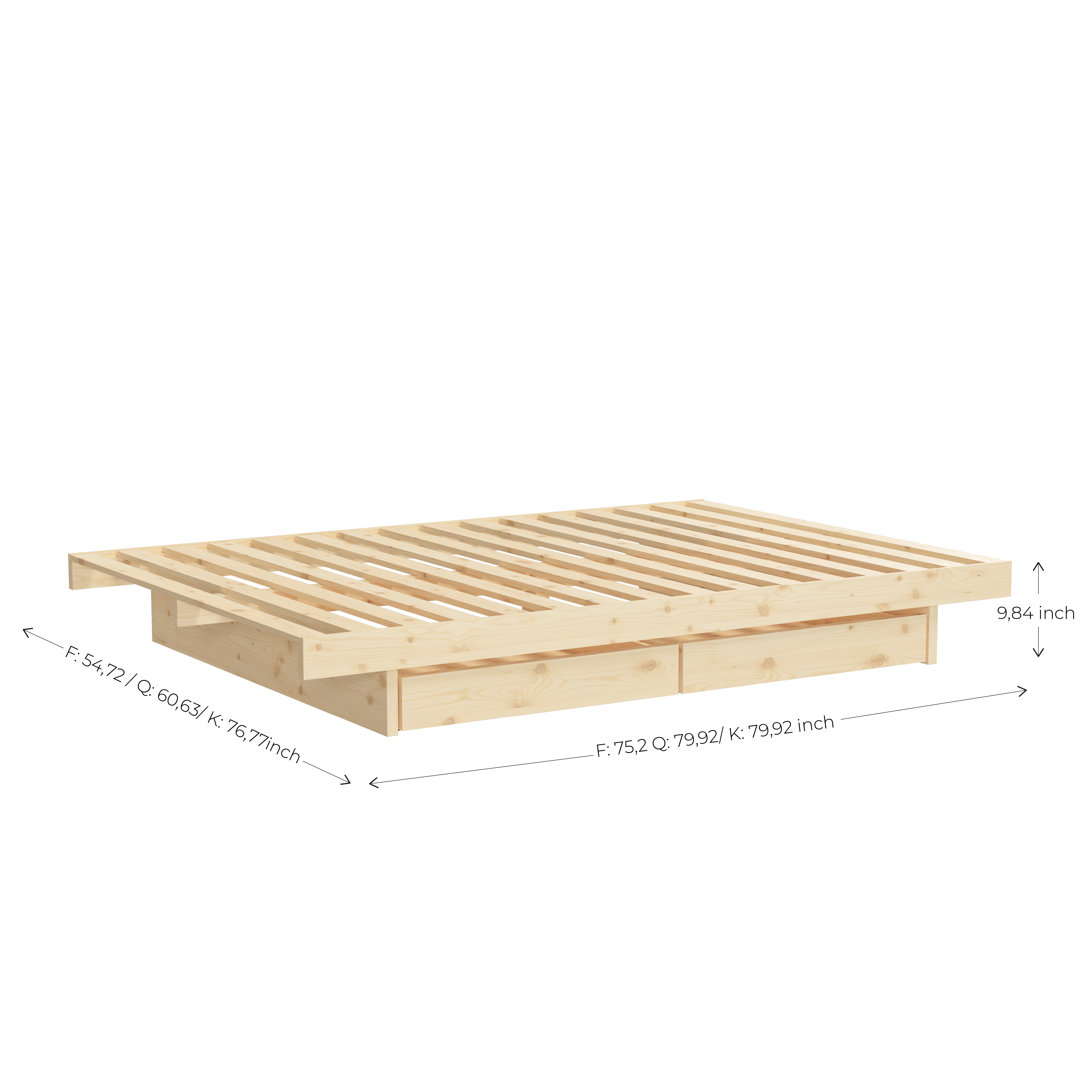 KANSO BED RAW FULL SIZE