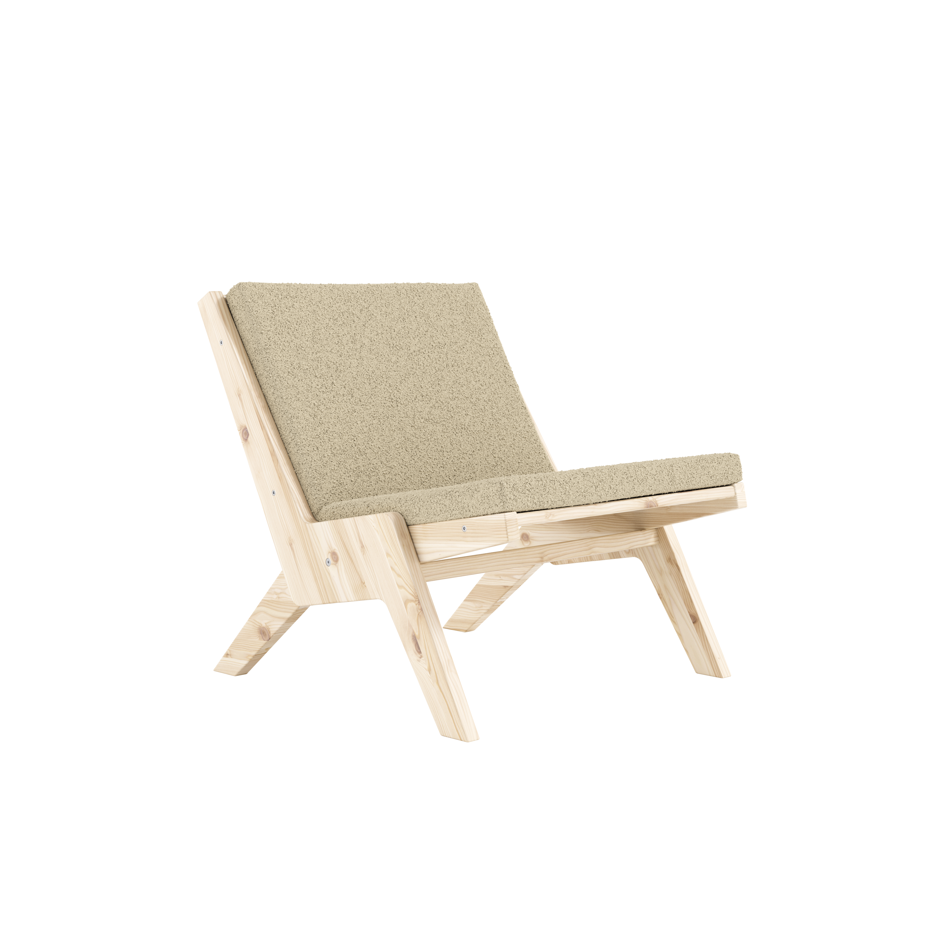 SWAY LOUNGE CHAIR RAW W. PEBBLE BEIGE MATTRESS