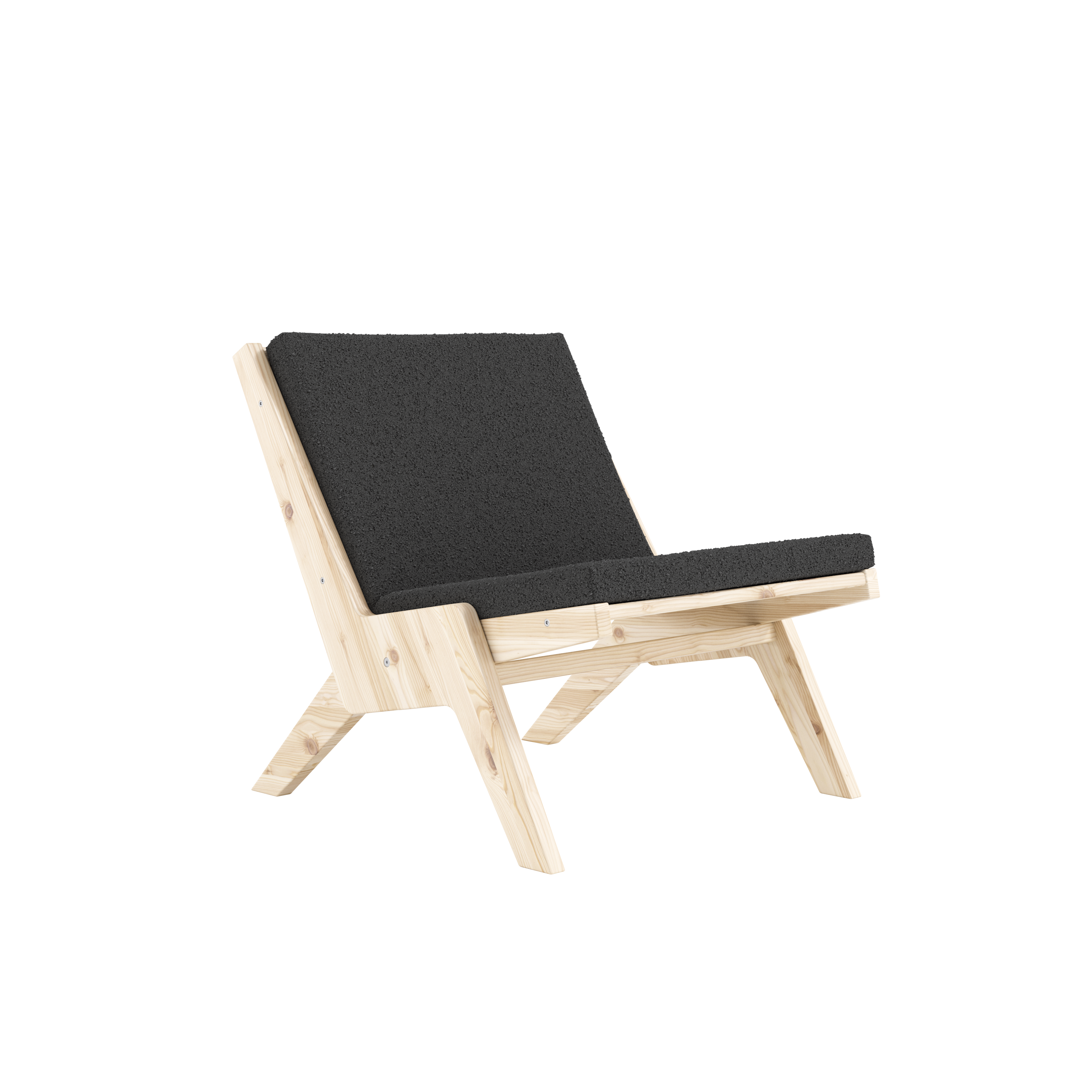 SWAY LOUNGE CHAIR RAW W. MIDNIGHT GREY MATTRESS