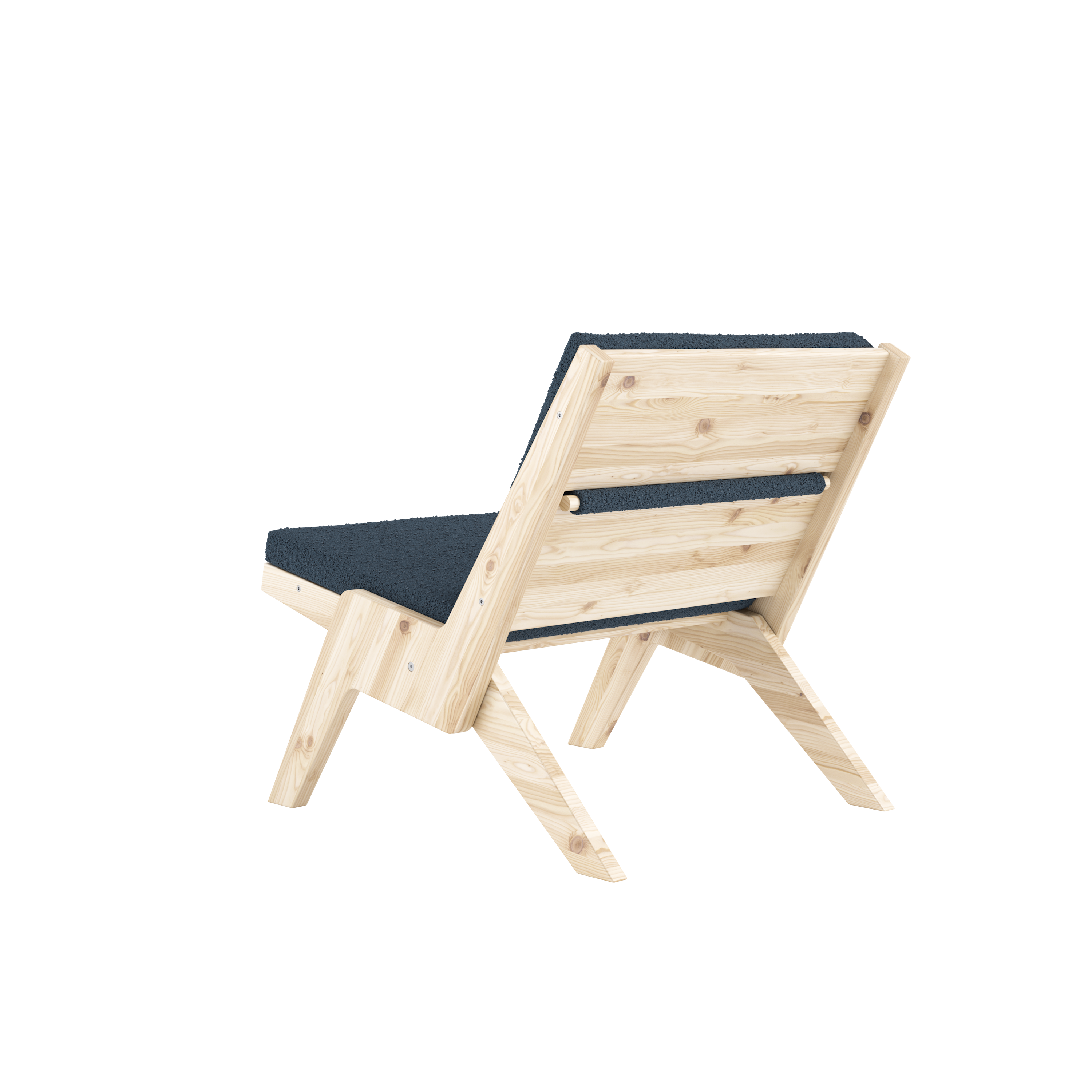 SWAY LOUNGE CHAIR RAW W. OXFORD BLUE MATTRESS