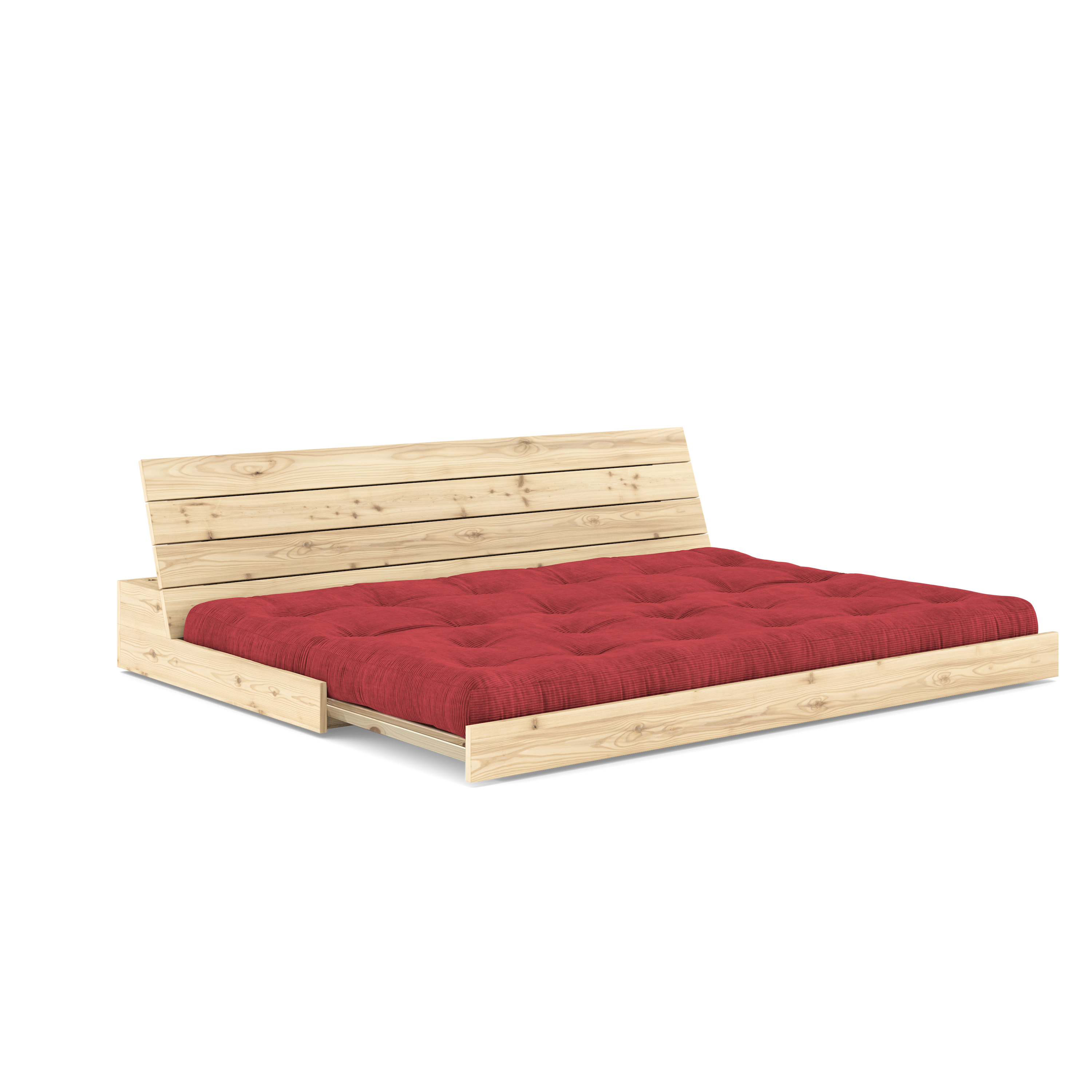 BASE CLEAR LACQUERED W. 5-LAYER MIXED MATTRESS RUBY RED