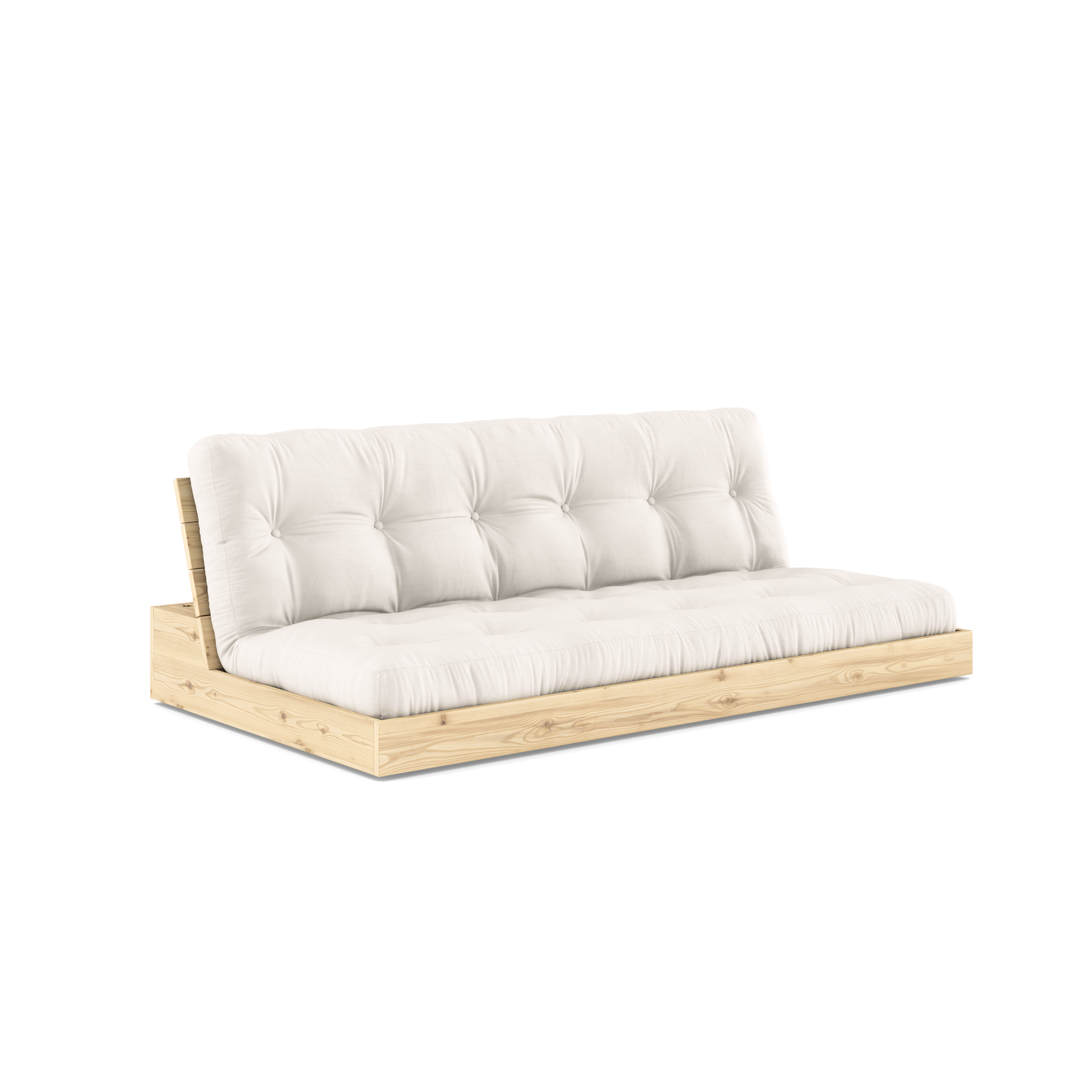 BASE CLEAR LACQUERED W. 5-LAYER MIXED MATTRESS NATURAL