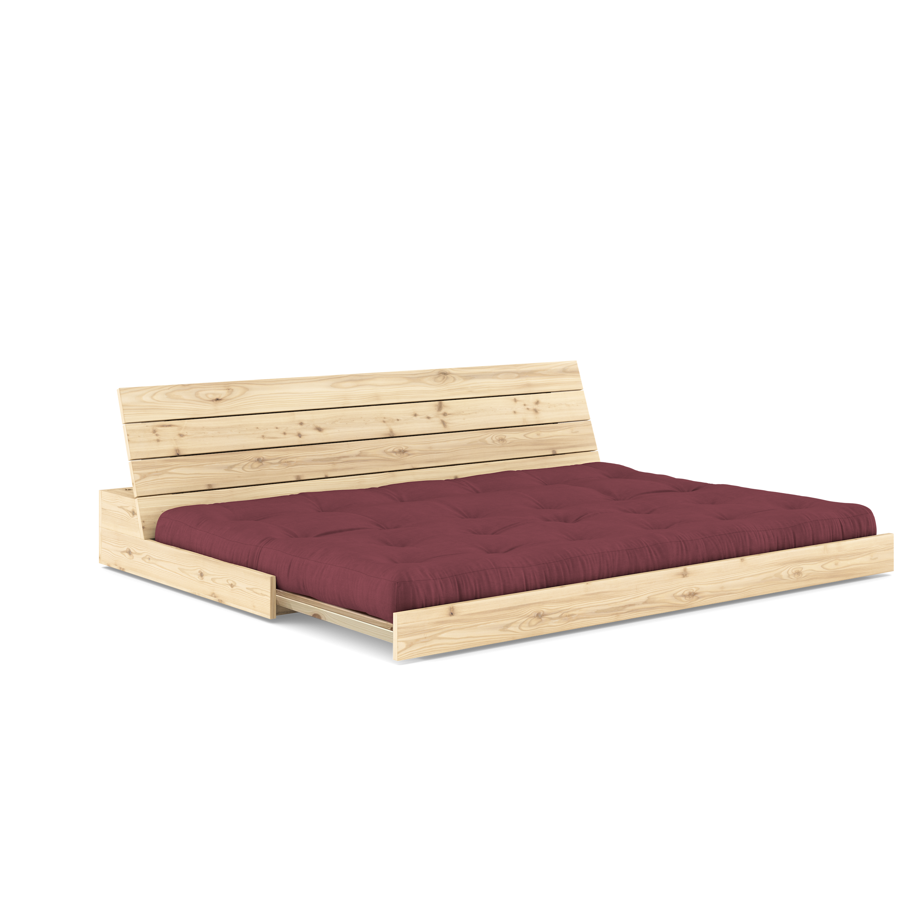 BASE CLEAR LACQUERED W. 5-LAYER MIXED MATTRESS BORDEAUX