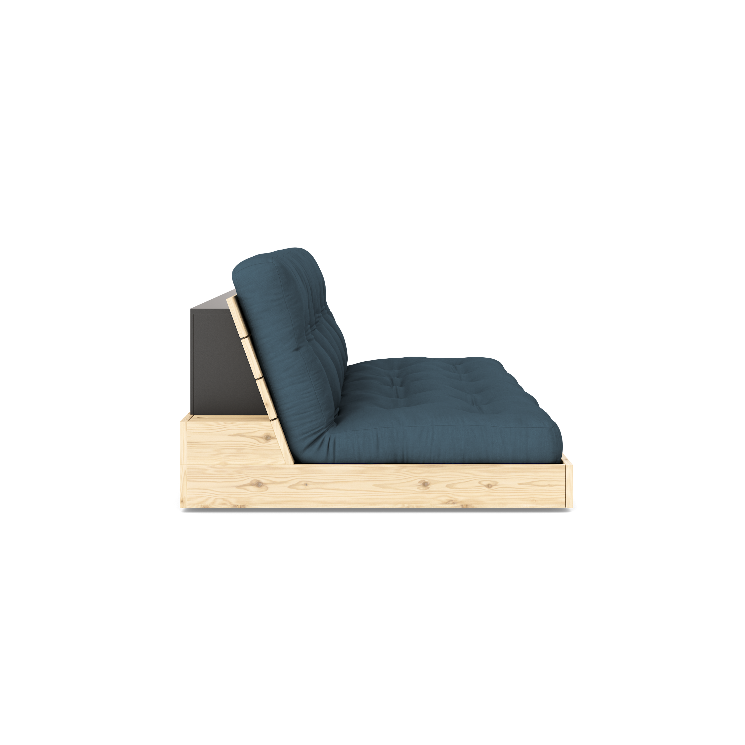 BASE CLEAR LACQUERED W. 5-LAYER MIXED MATTRESS PETROL BLUE