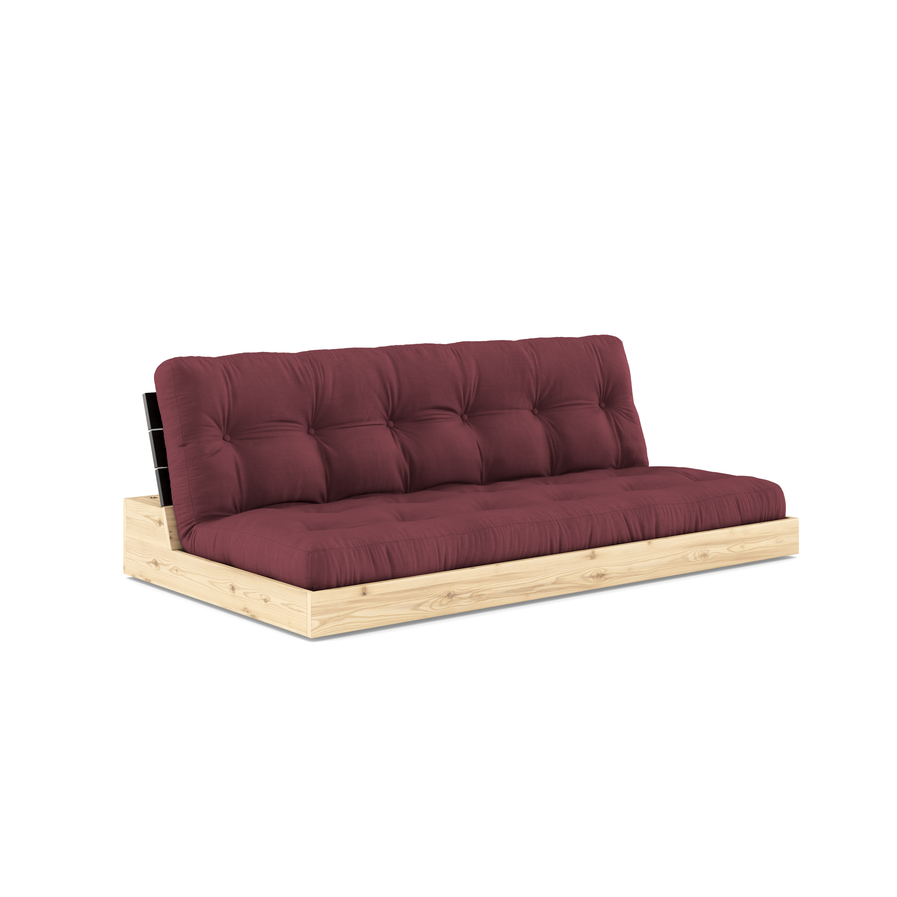 BASE BLACK NIGHT LACQUERED W. 5-LAYER MIXED MATTRESS BORDEAUX