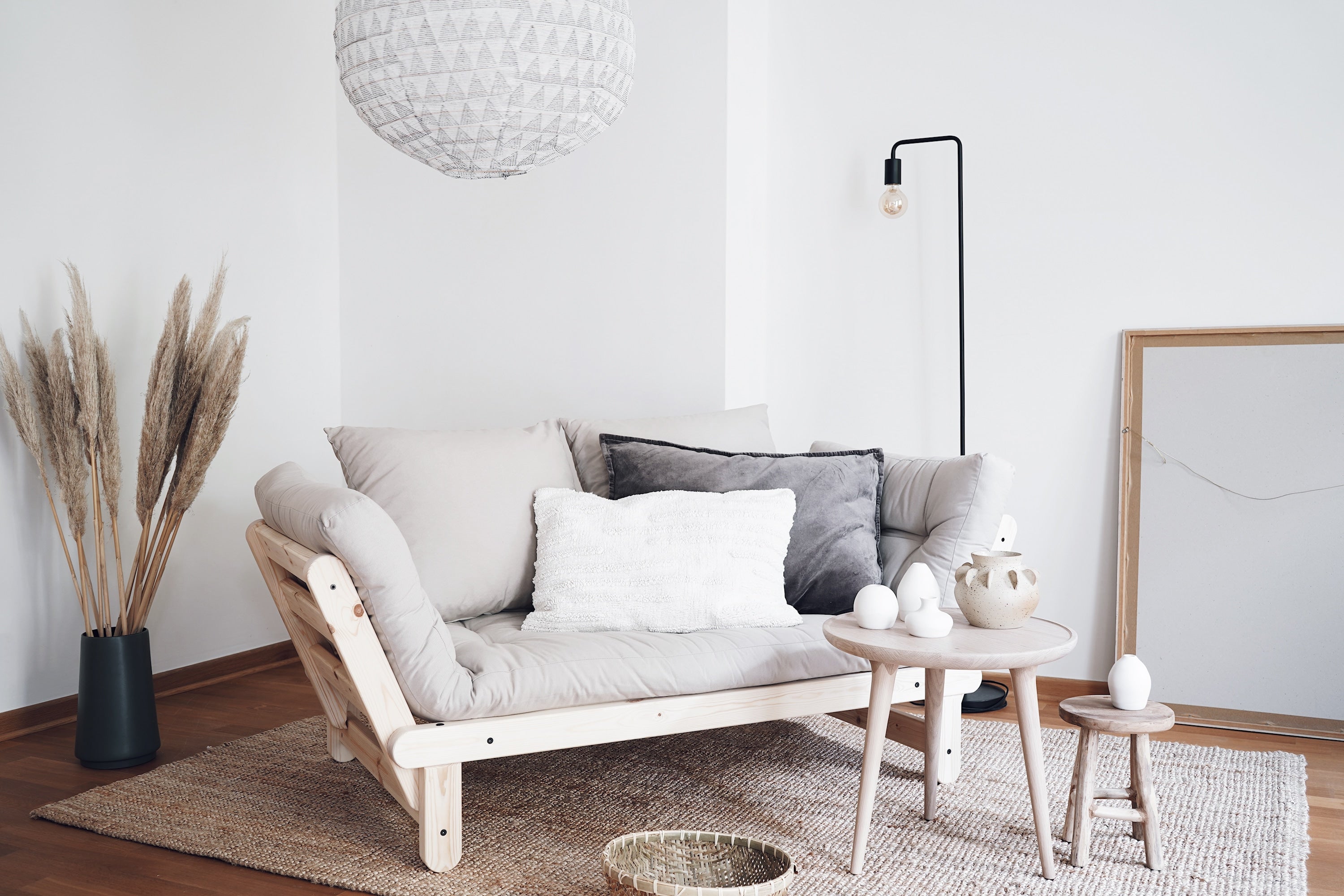 BEAT CLEAR LACQUERED W. BEAT MATTRESS SET BROWN