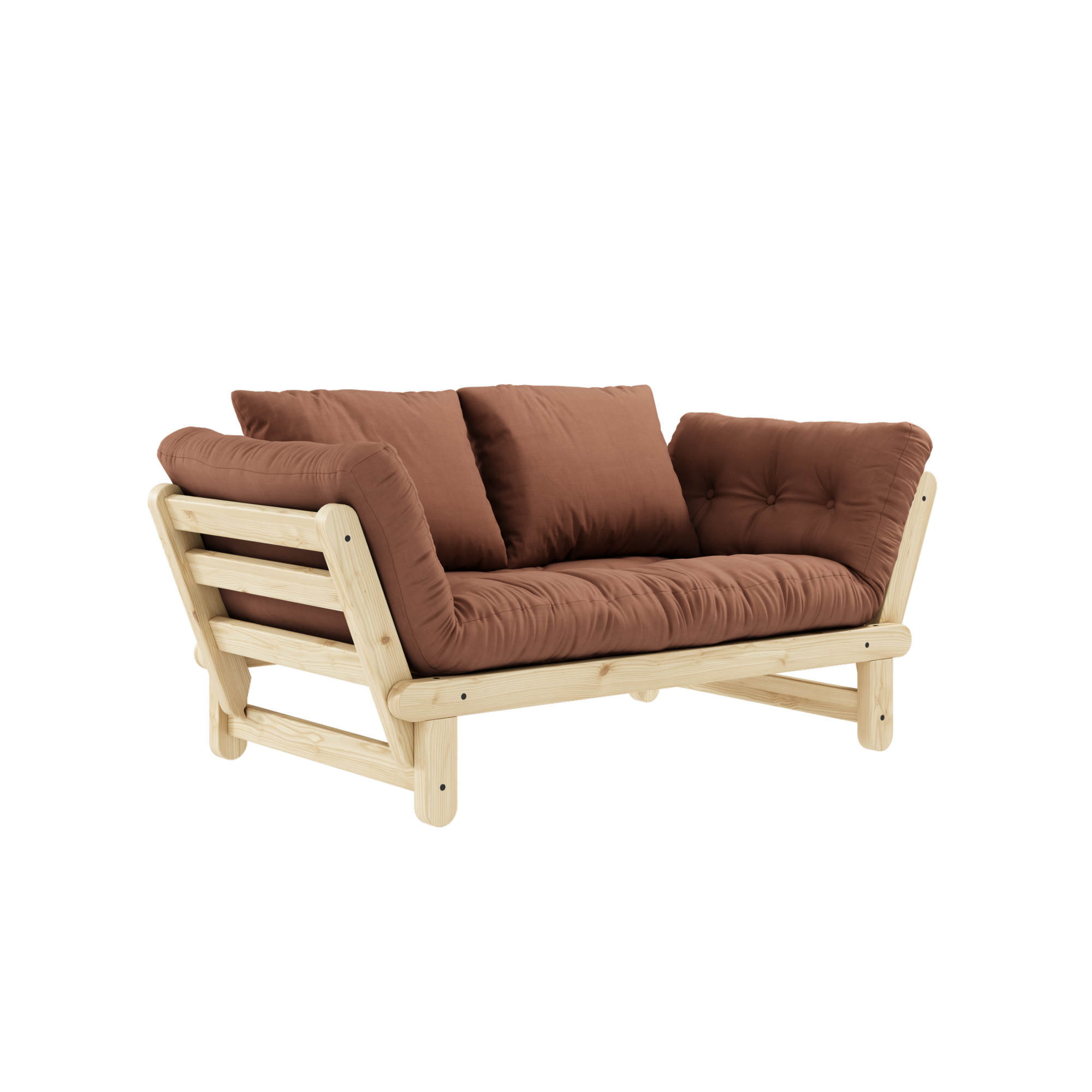 BEAT CLEAR LACQUERED W. BEAT MATTRESS SET CLAY BROWN