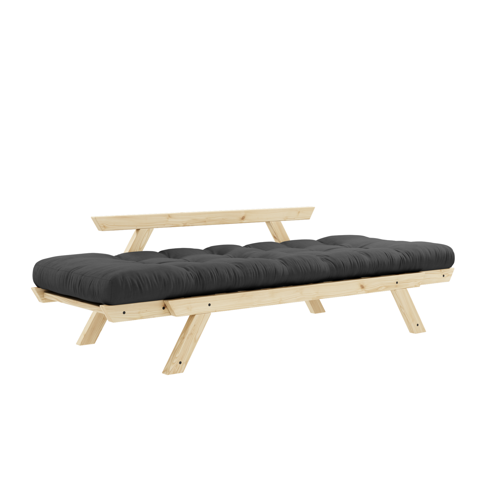 BEBOP CLEAR LACQUERED W. 4-LAYER MIXED MATTRESS DARK GREY