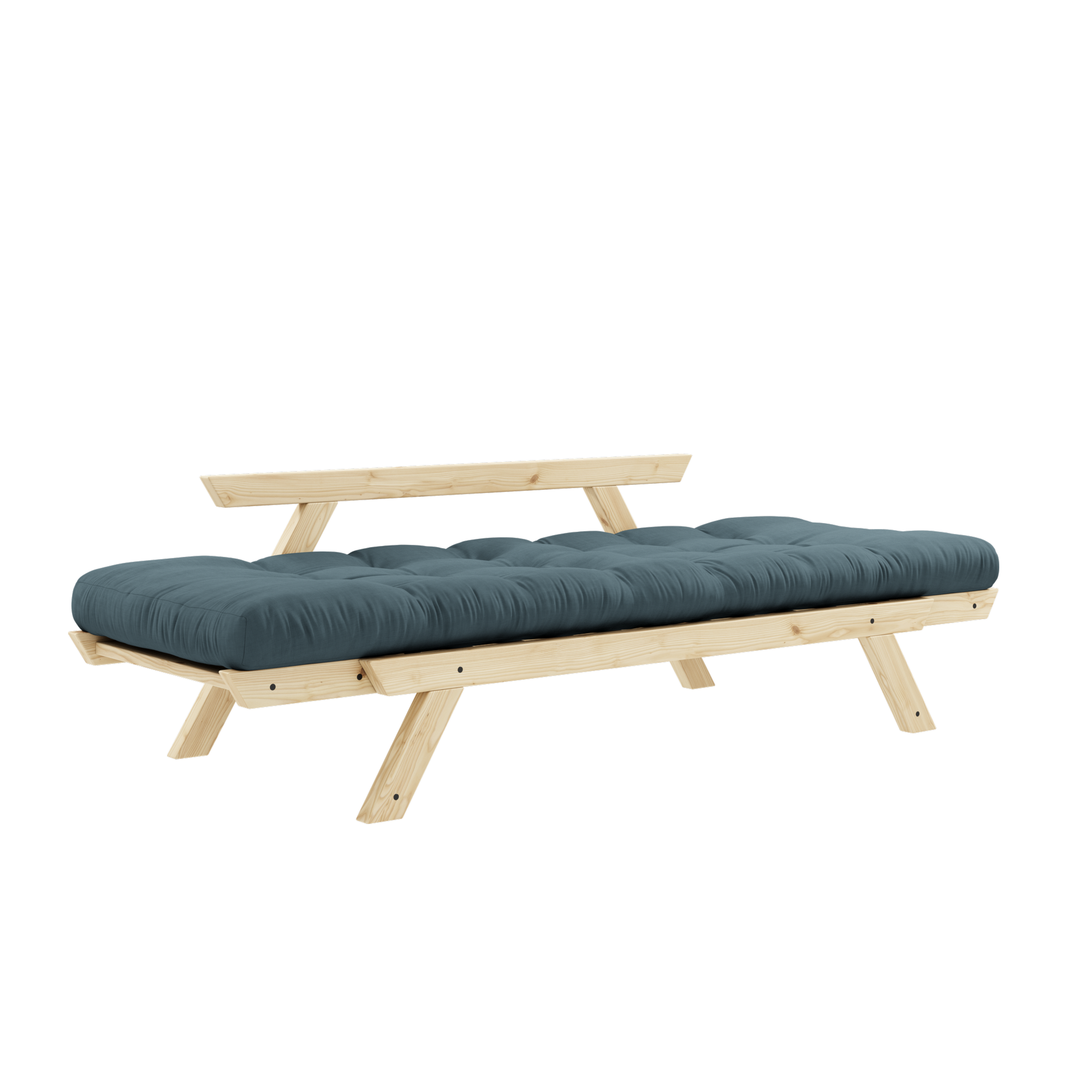 BEBOP CLEAR LACQUERED W. 4-LAYER MIXED MATTRESS PETROL BLUE