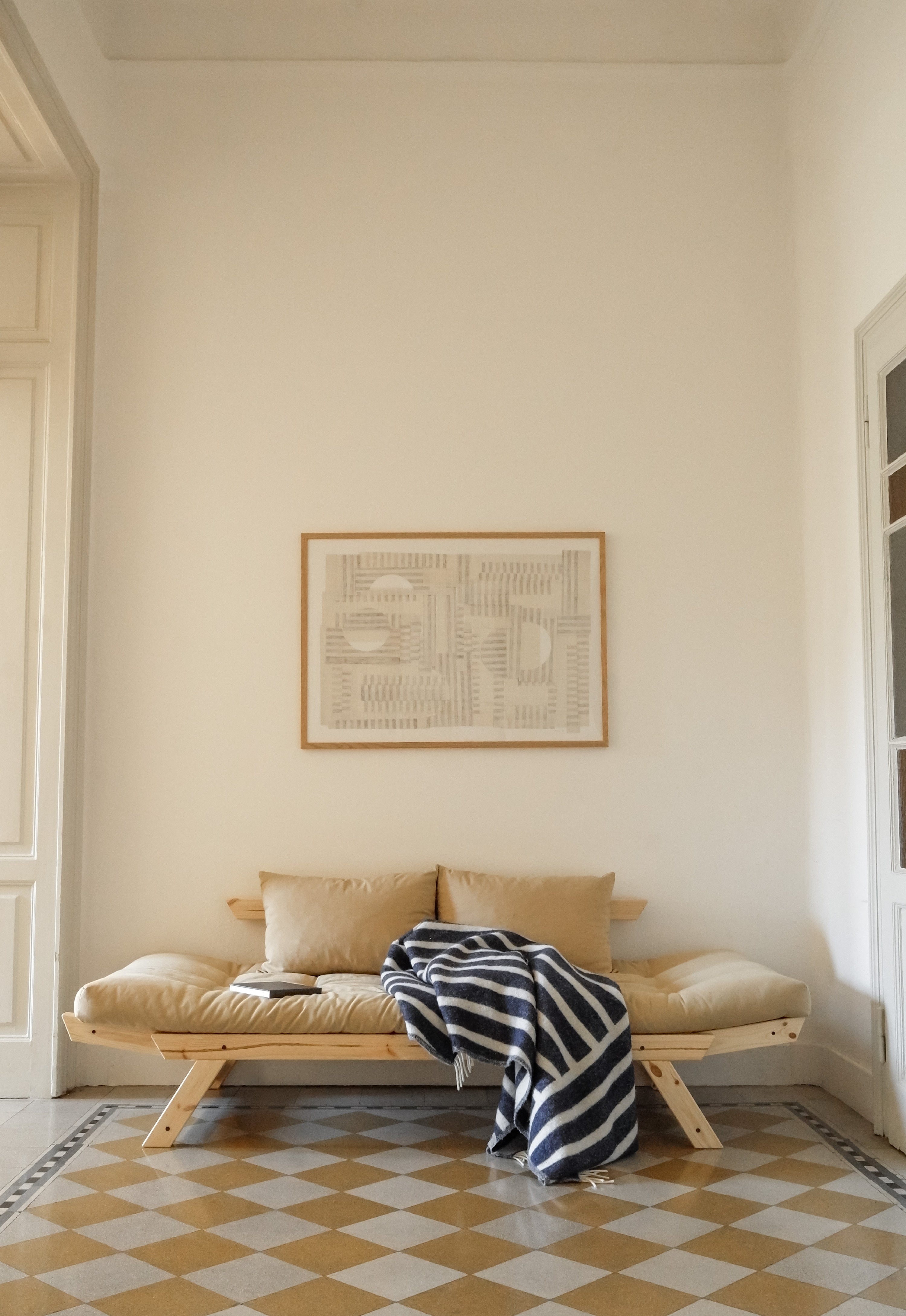 BEBOP CLEAR LACQUERED W. 4-LAYER MIXED MATTRESS NAVY