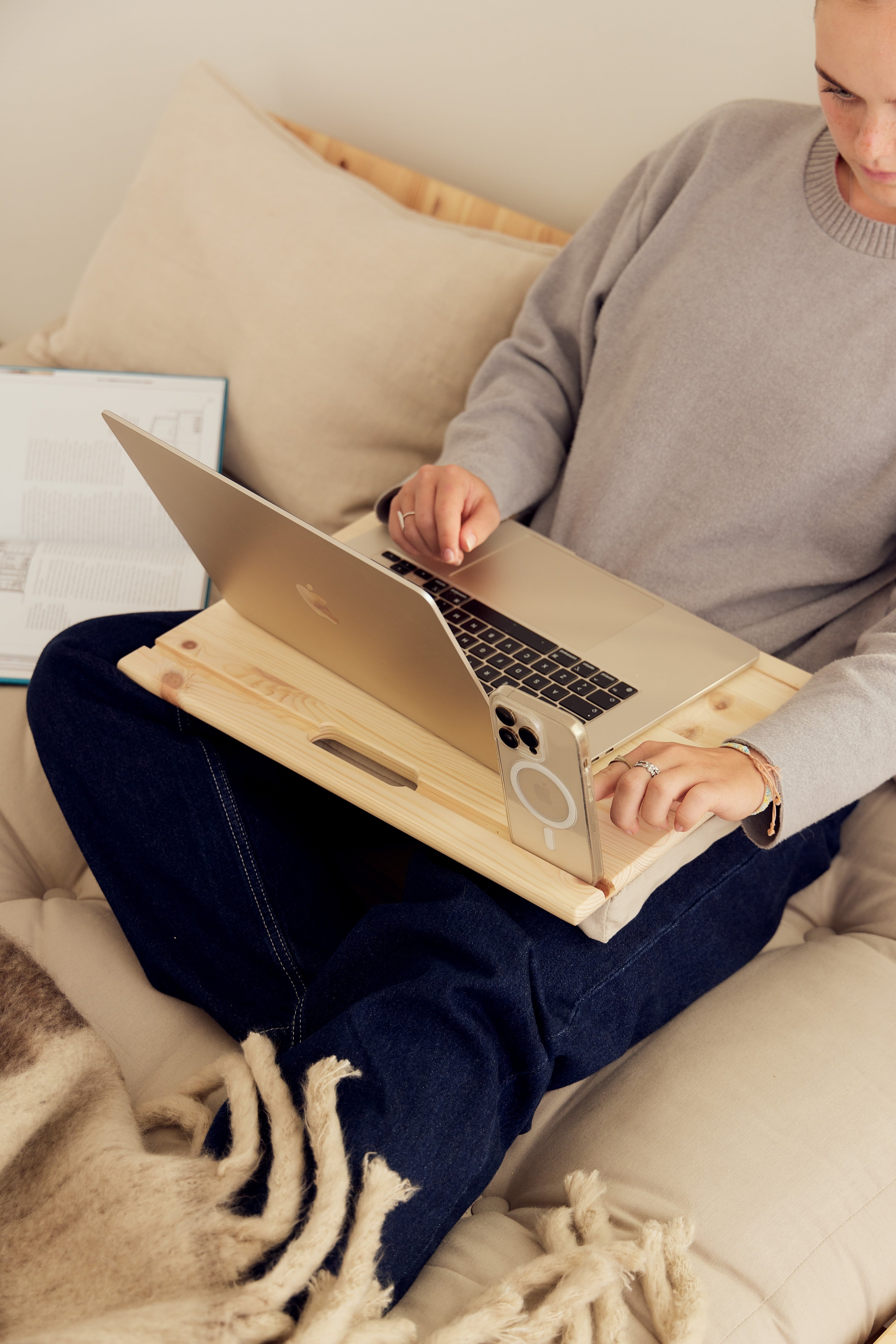 BFF LAP TABLE CLEAR LACQUERED