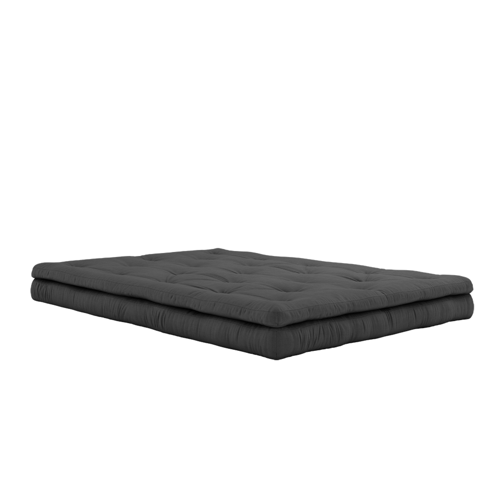 BUCKLE-UP SOFA DARK GREY W. 3 BROWN LEATHER BELTS