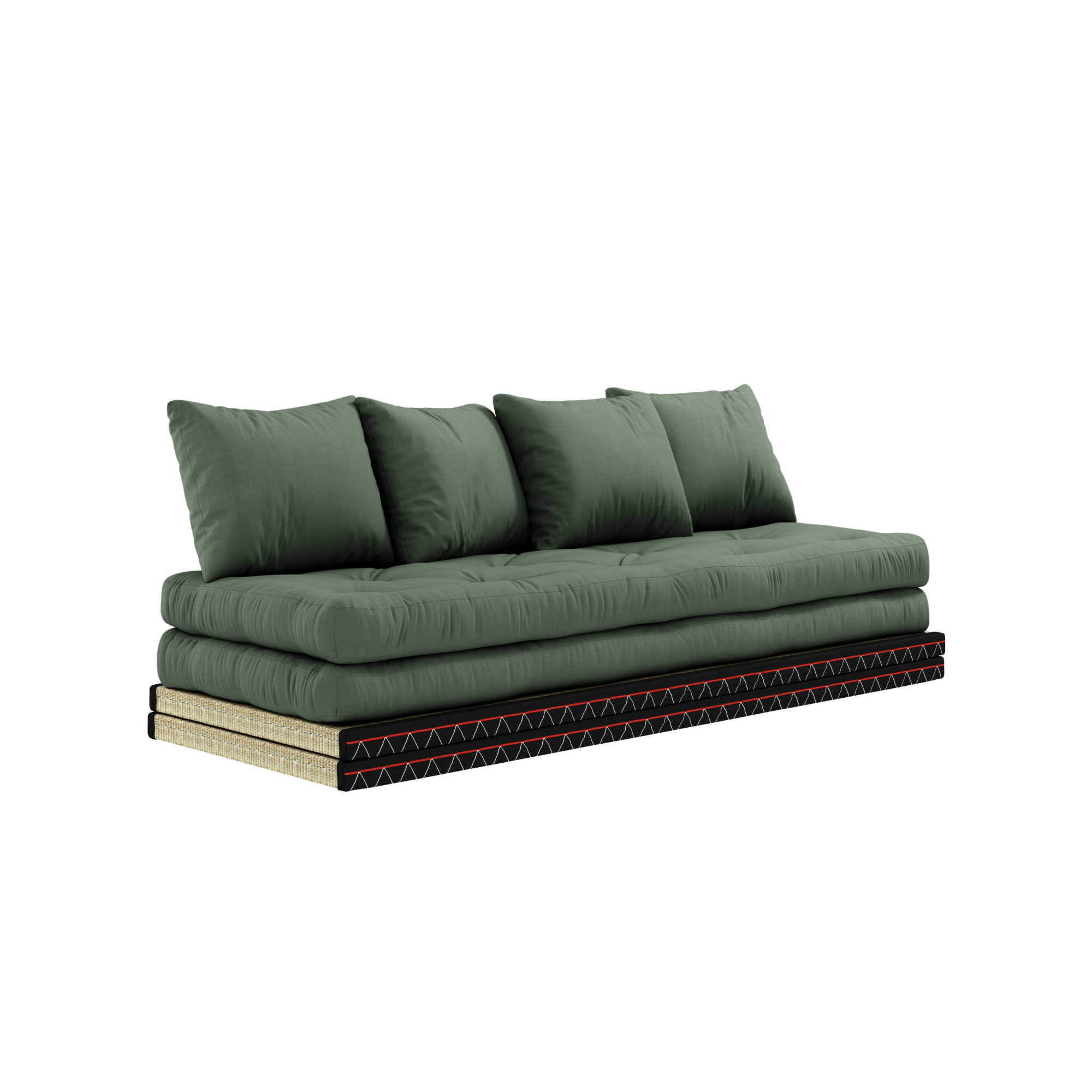 CHICO OLIVE GREEN W. 2 TATAMI 80 X 200 W. 2 CHICO MATTRESS SET OLIVE GREEN