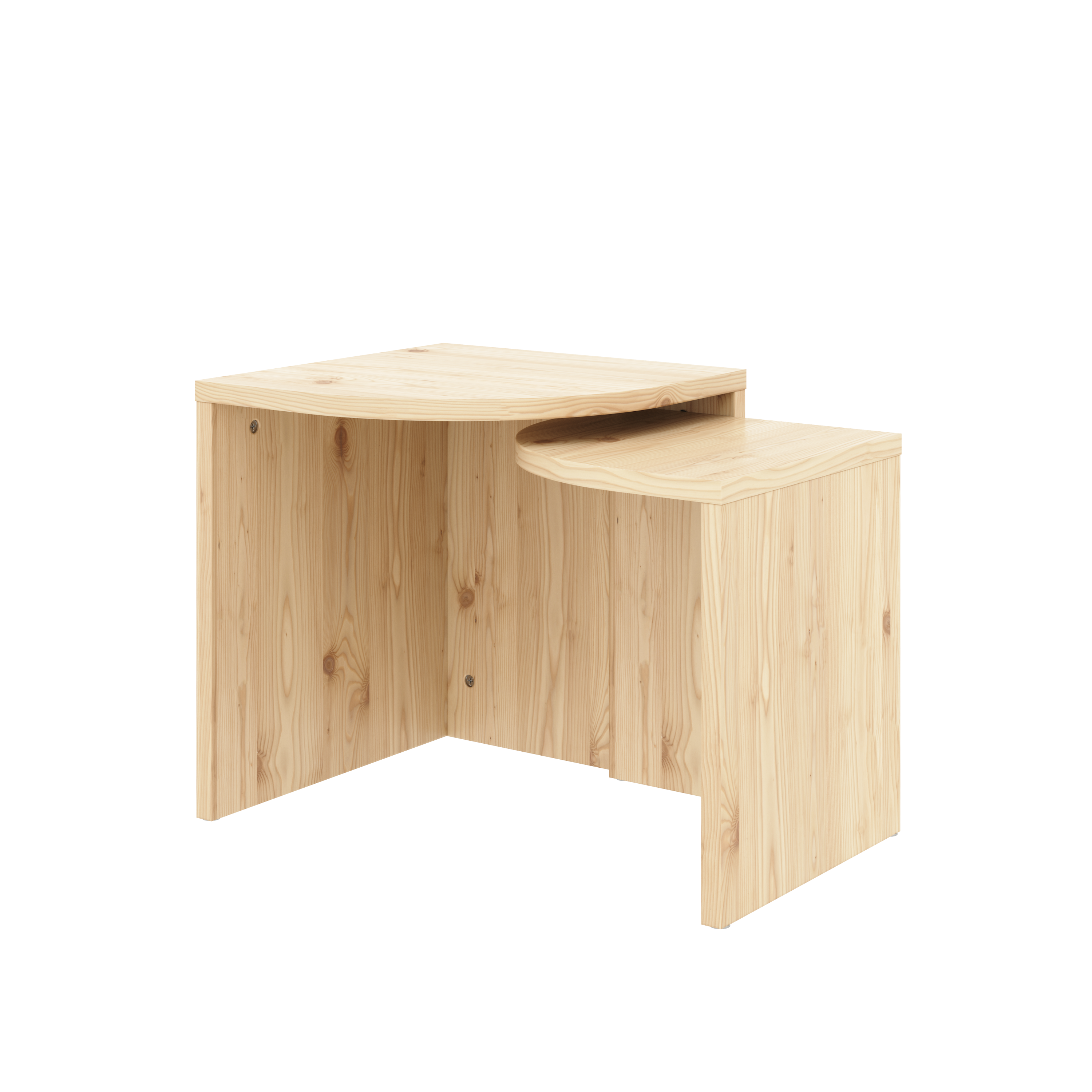 COMBINE SIDE TABLES SET CLEAR LACQUERED