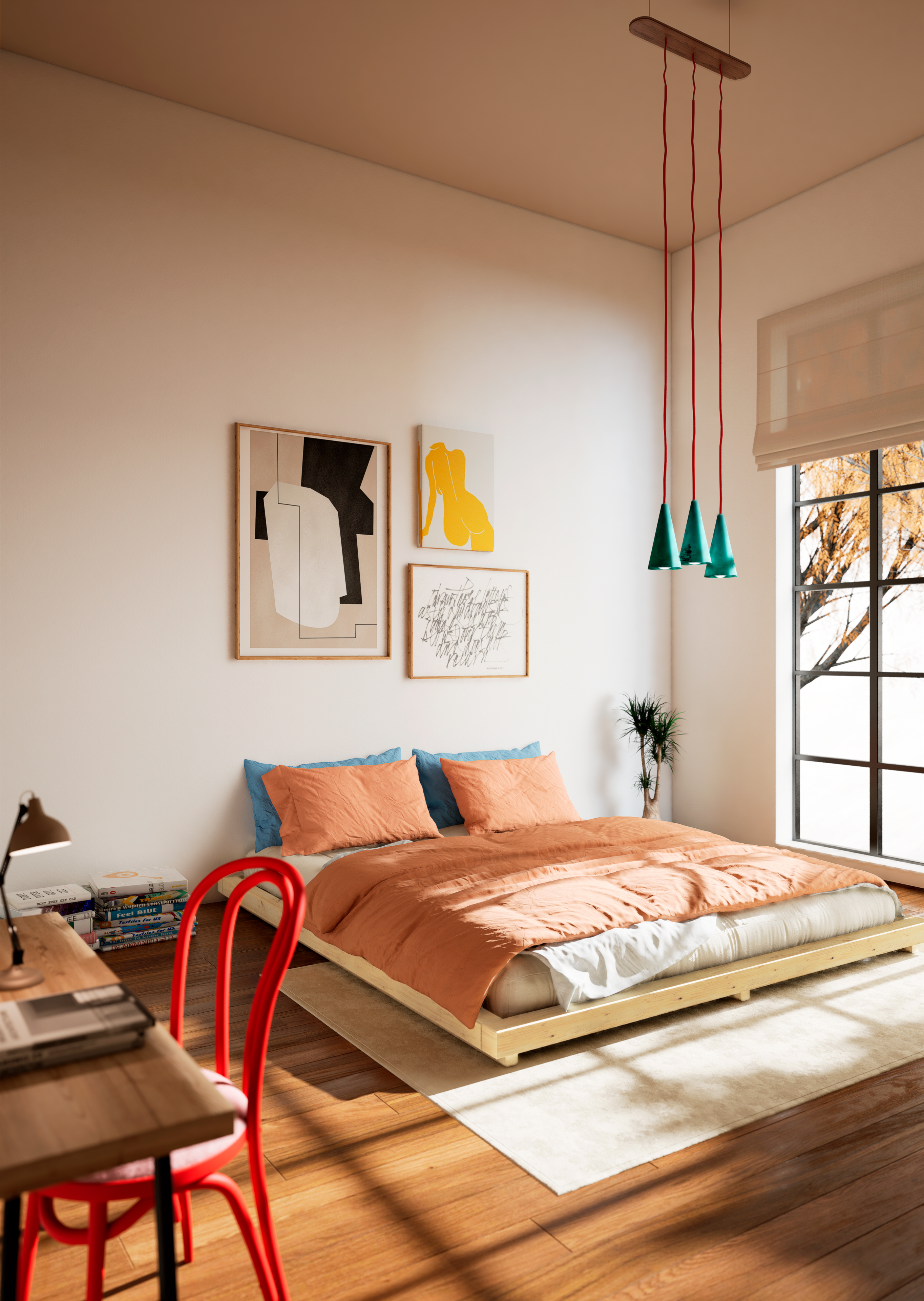 DOCK BED CLEAR LACQUERED 180 X 200