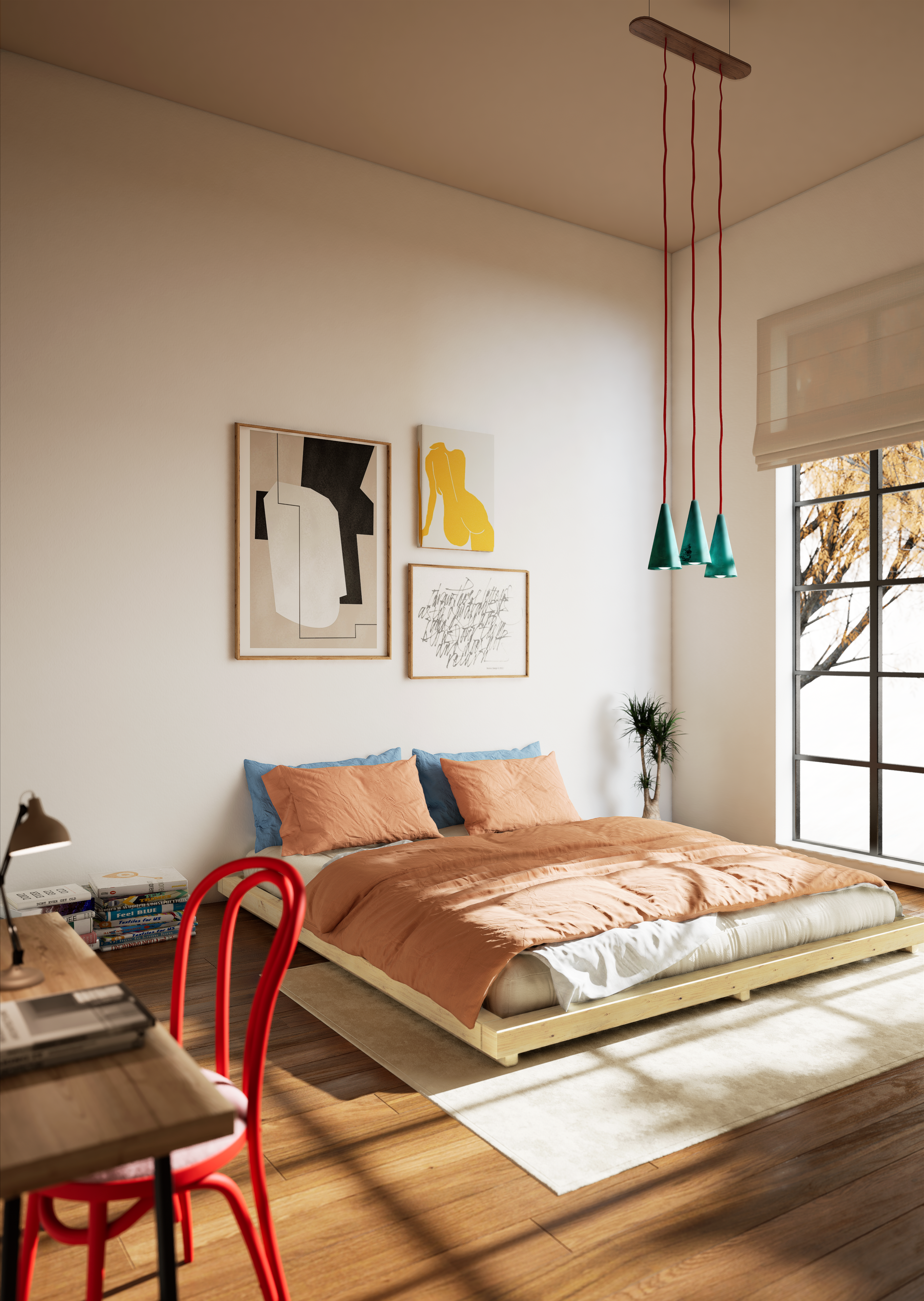 DOCK BED CLEAR LACQUERED QUEEN SIZE