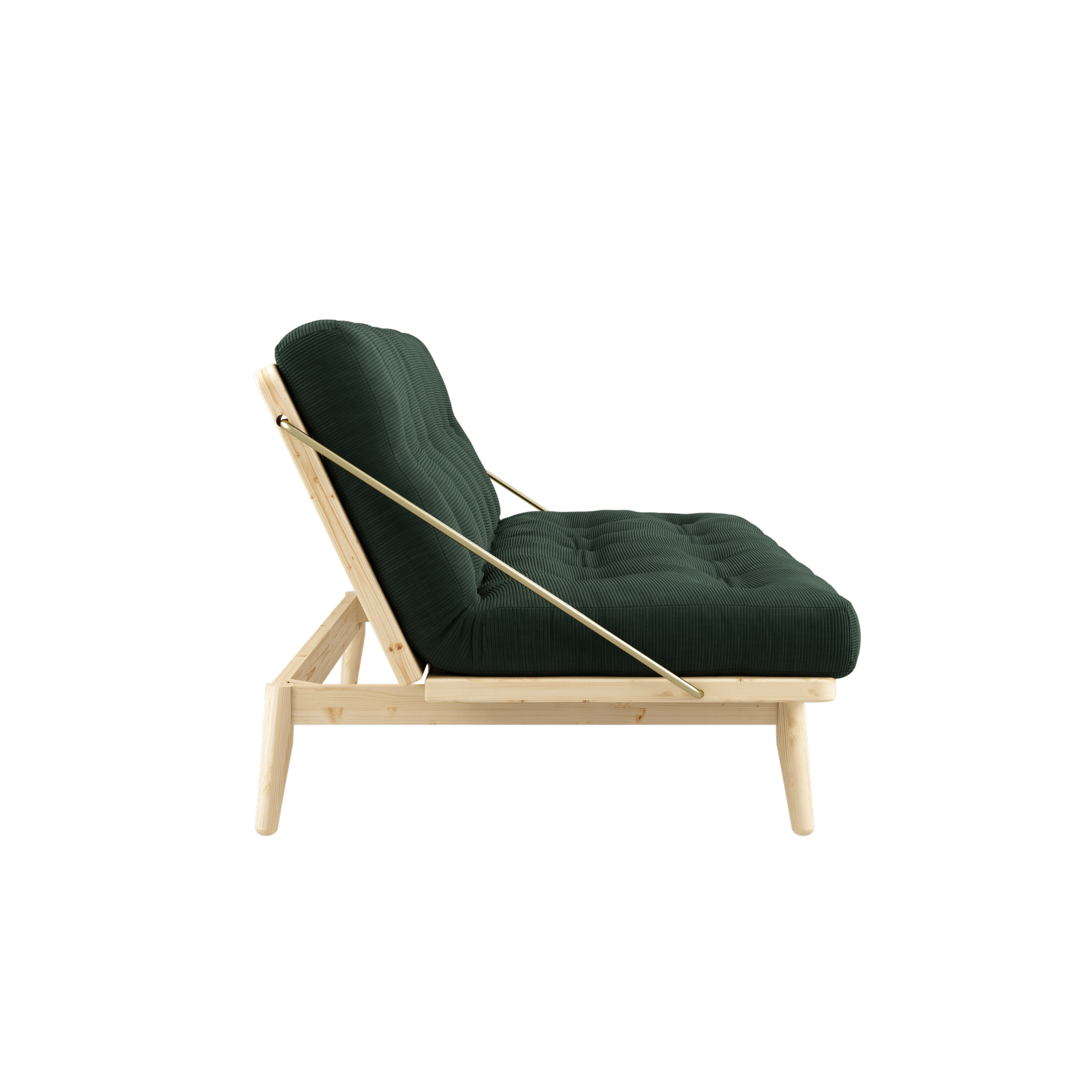 FOLK CLEAR LACQUERED W. 5-LAYER MIXED MATTRESS SEAWEED