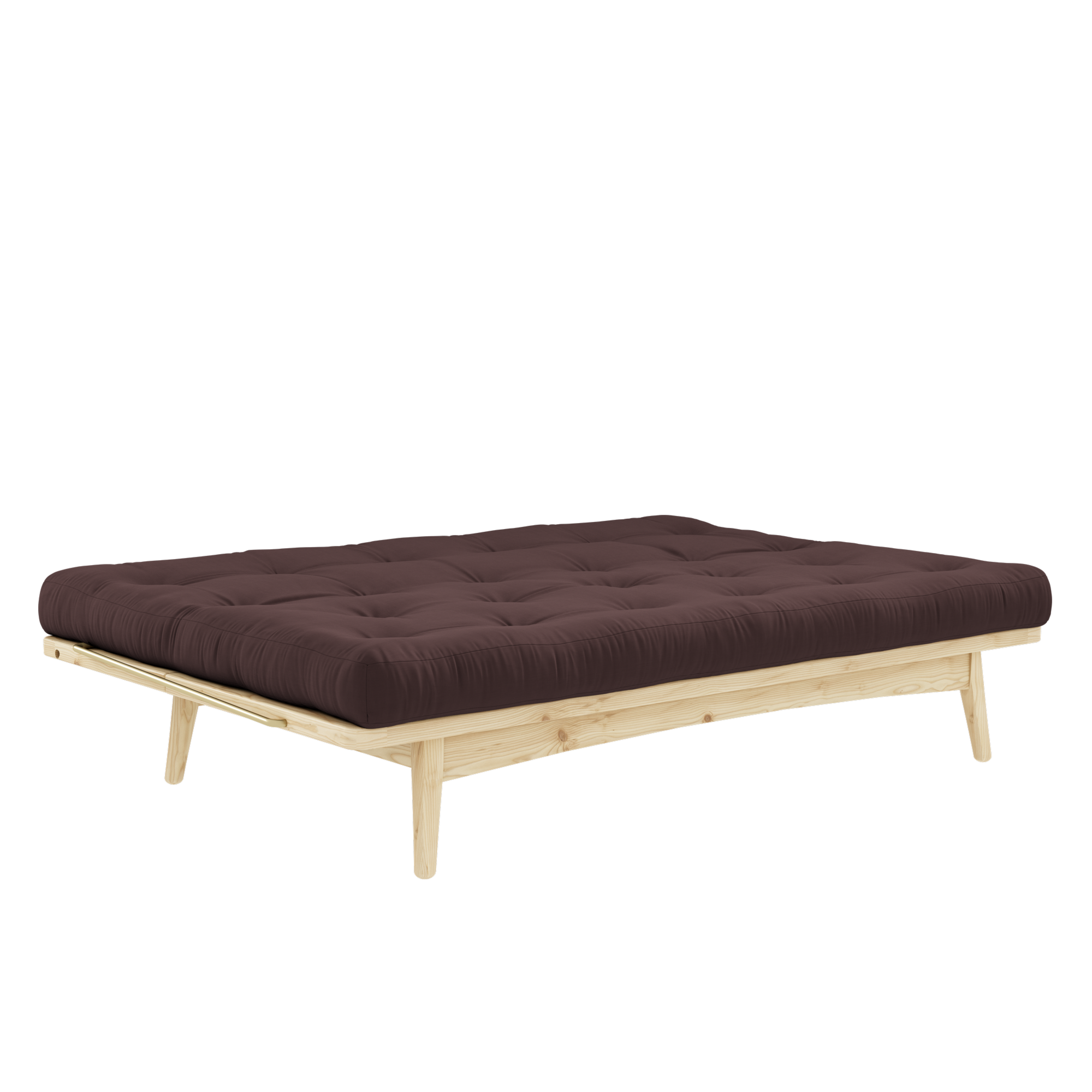 FOLK CLEAR LACQUERED W. 5-LAYER MIXED MATTRESS BROWN