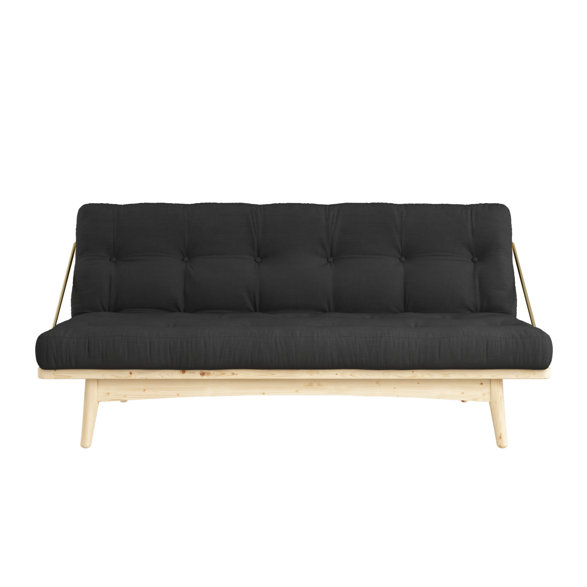 FOLK CLEAR LACQUERED W. 5-LAYER MIXED MATTRESS DARK GREY