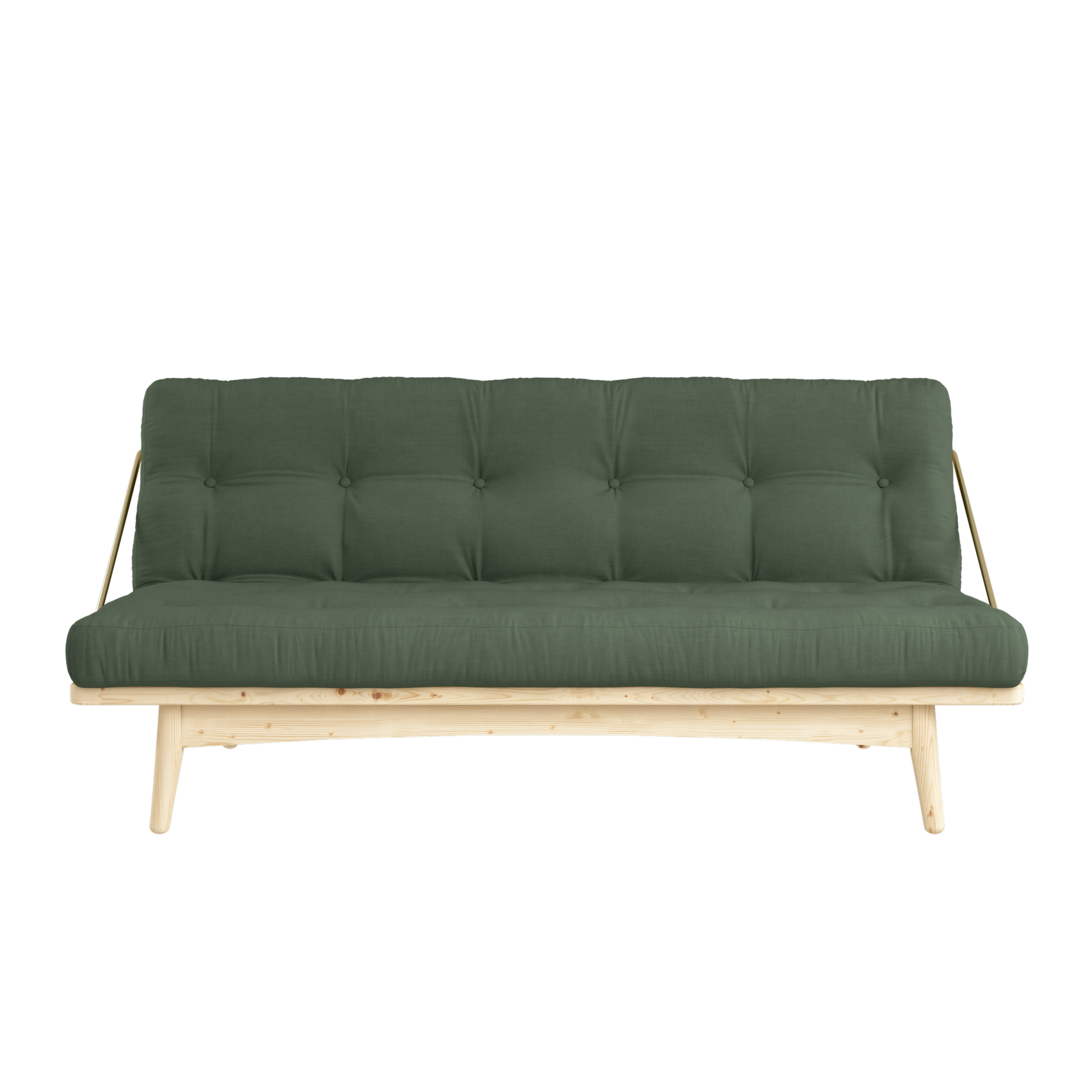 FOLK CLEAR LACQUERED W. 5-LAYER MIXED MATTRESS OLIVE GREEN