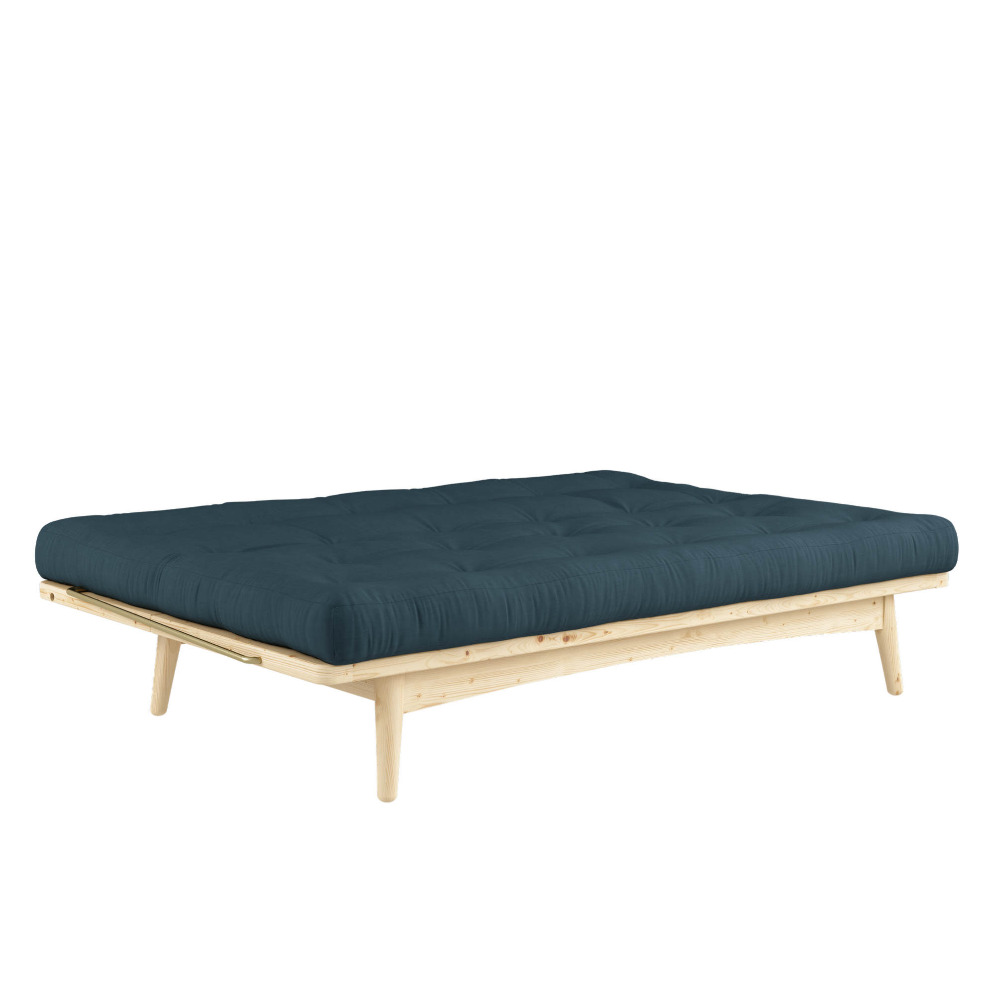 FOLK CLEAR LACQUERED W. 5-LAYER MIXED MATTRESS PETROL BLUE