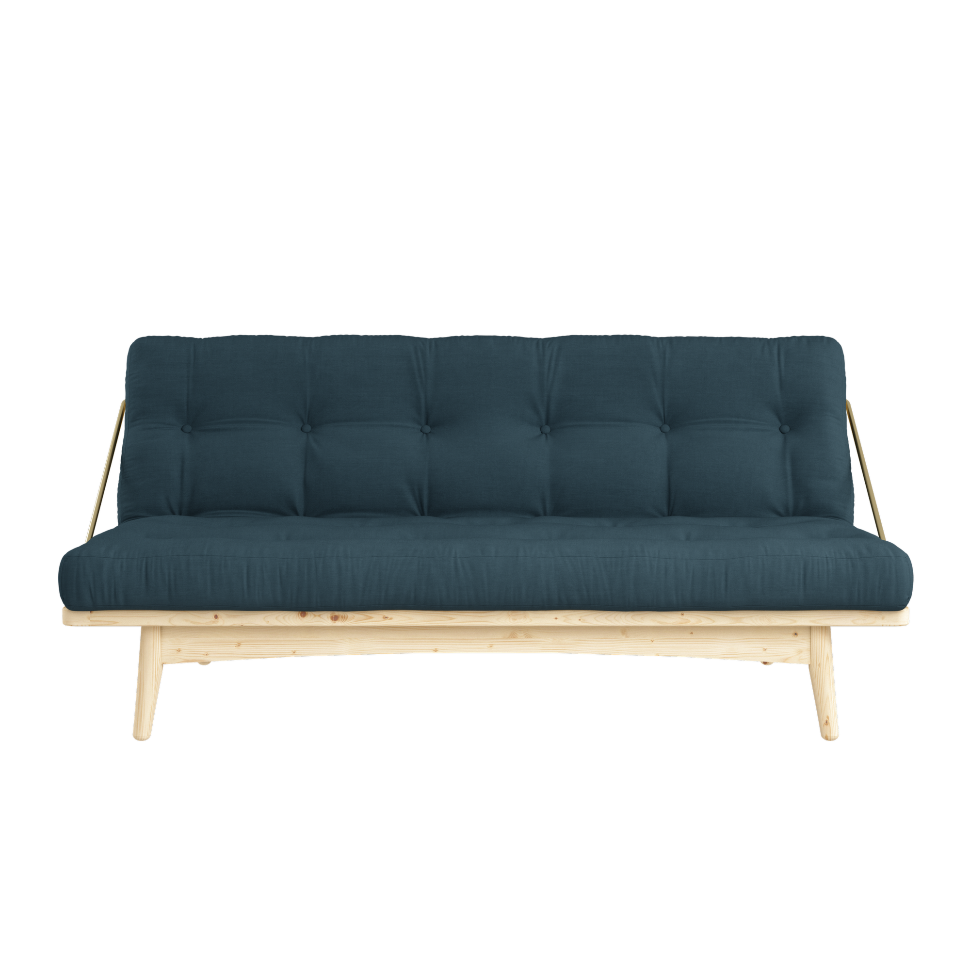 FOLK CLEAR LACQUERED W. 5-LAYER MIXED MATTRESS PETROL BLUE