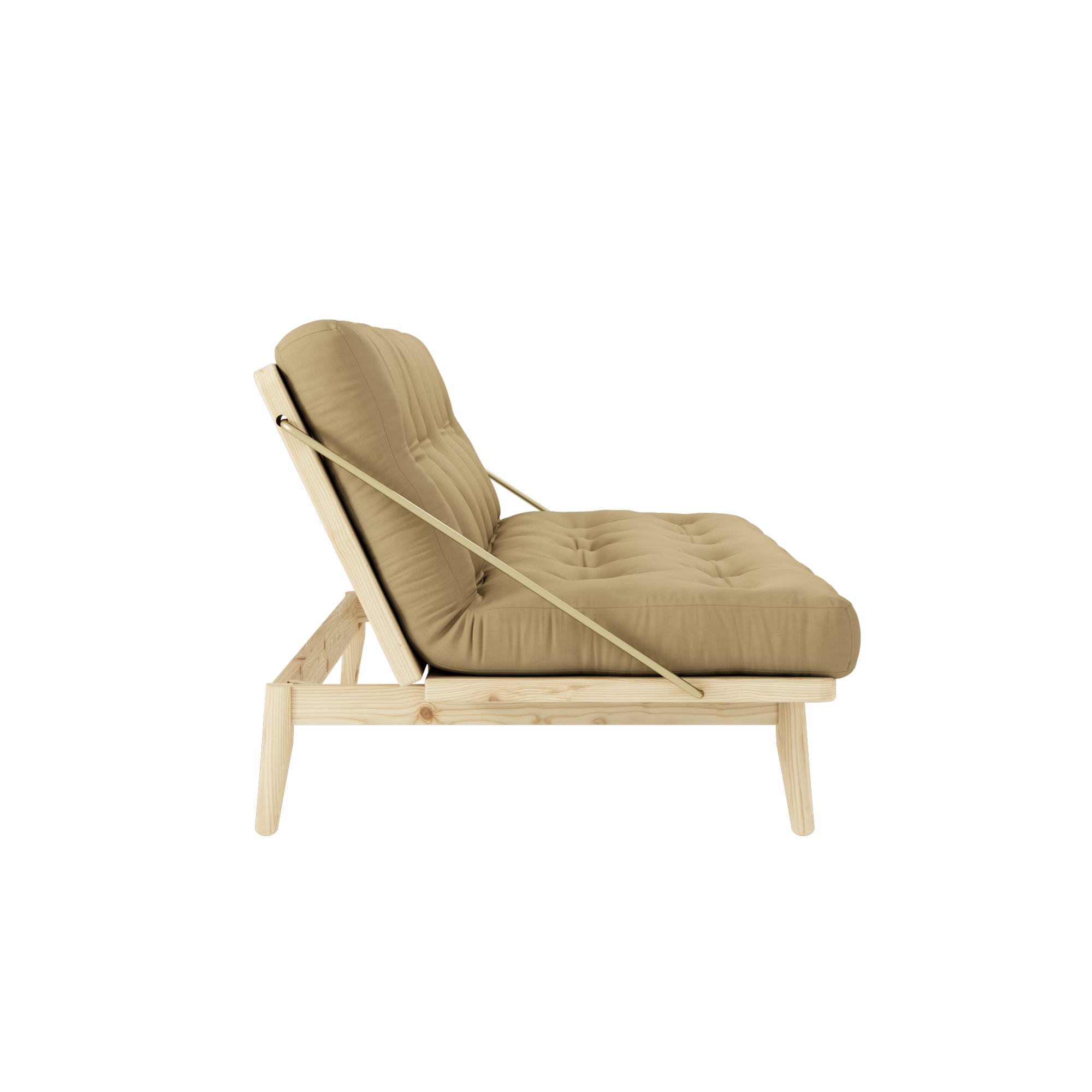 FOLK CLEAR LACQUERED W. 5-LAYER MIXED MATTRESS WHEAT BEIGE