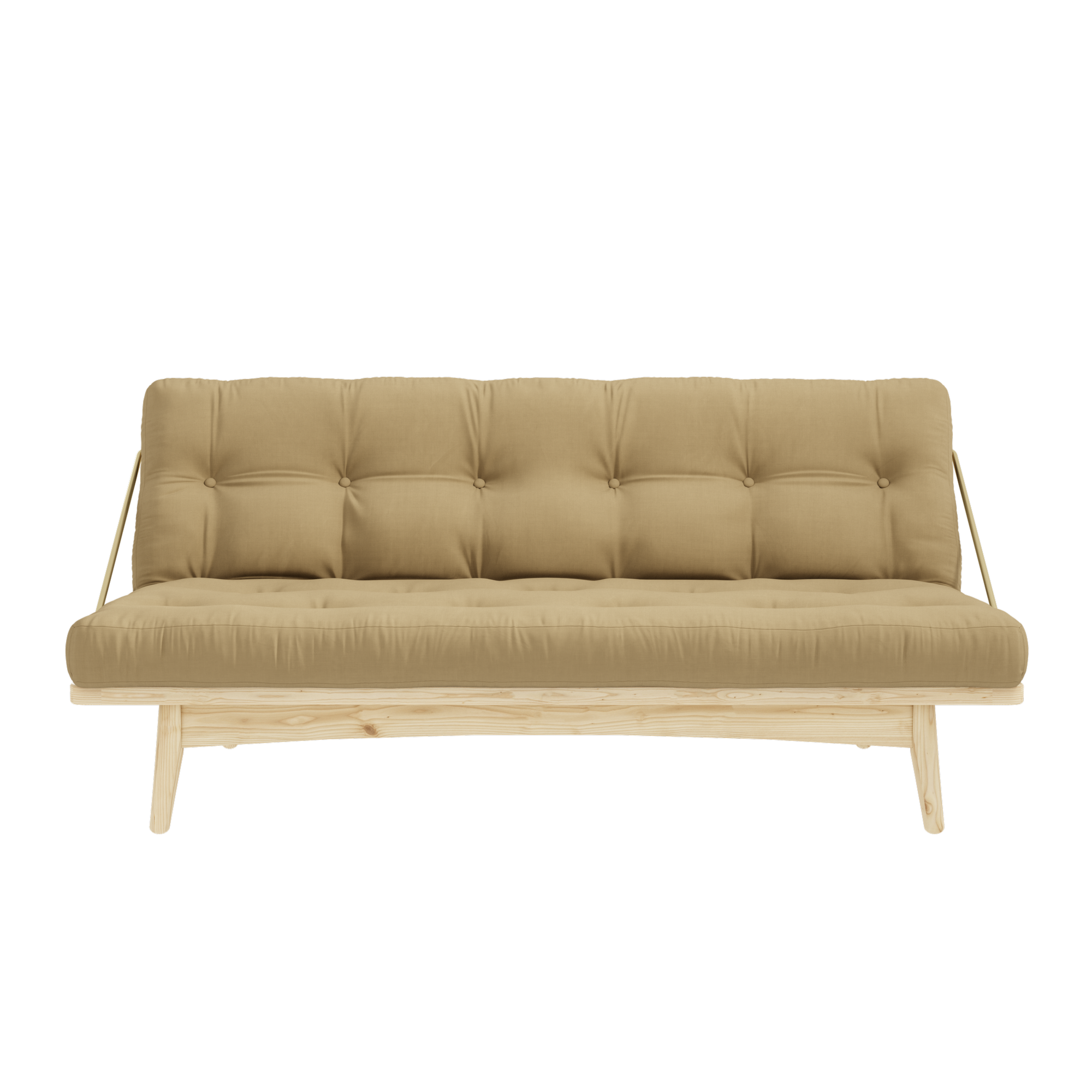 FOLK CLEAR LACQUERED W. 5-LAYER MIXED MATTRESS WHEAT BEIGE