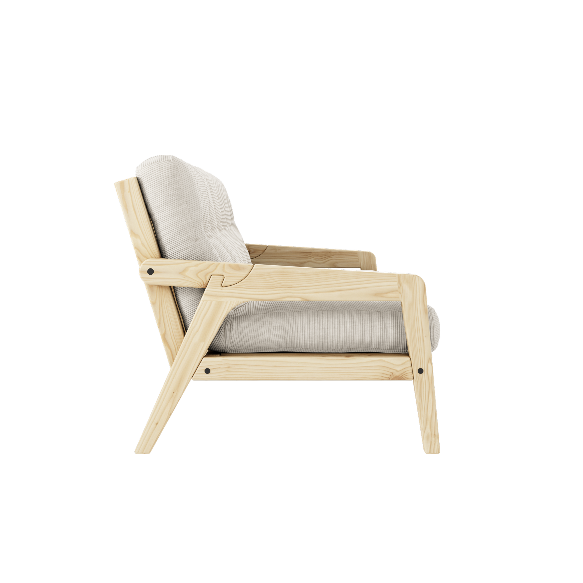 GRAB CLEAR LACQUERED W. 5-LAYER MIXED MATTRESS IVORY