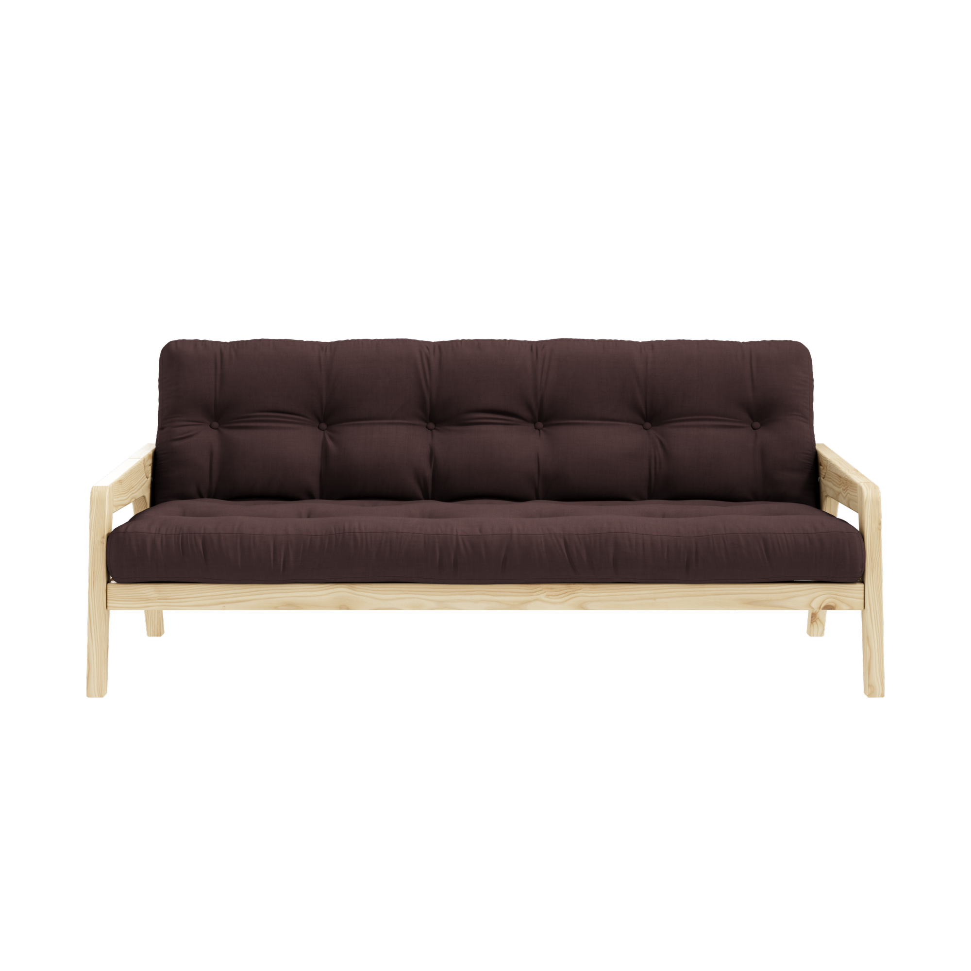 GRAB CLEAR LACQUERED W. 5-LAYER MIXED MATTRESS BROWN