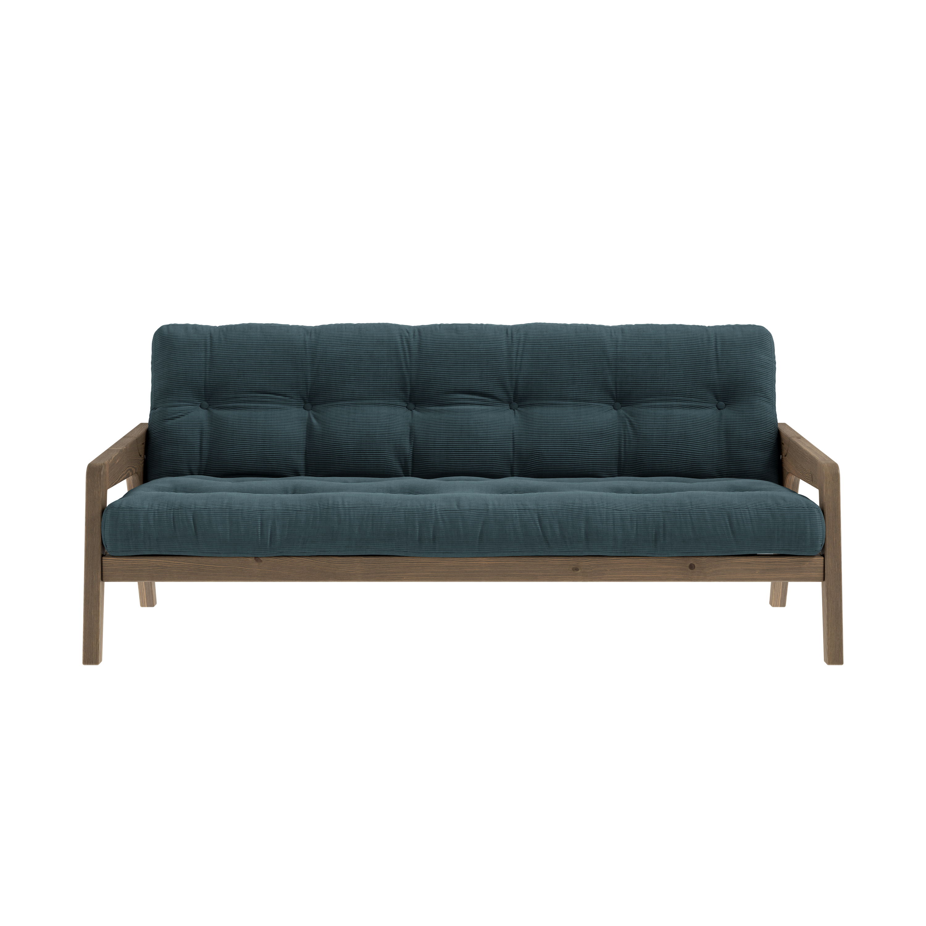 GRAB CAROB BROWN LACQUERED W. 5-LAYER MIXED MATTRESS PALE BLUE