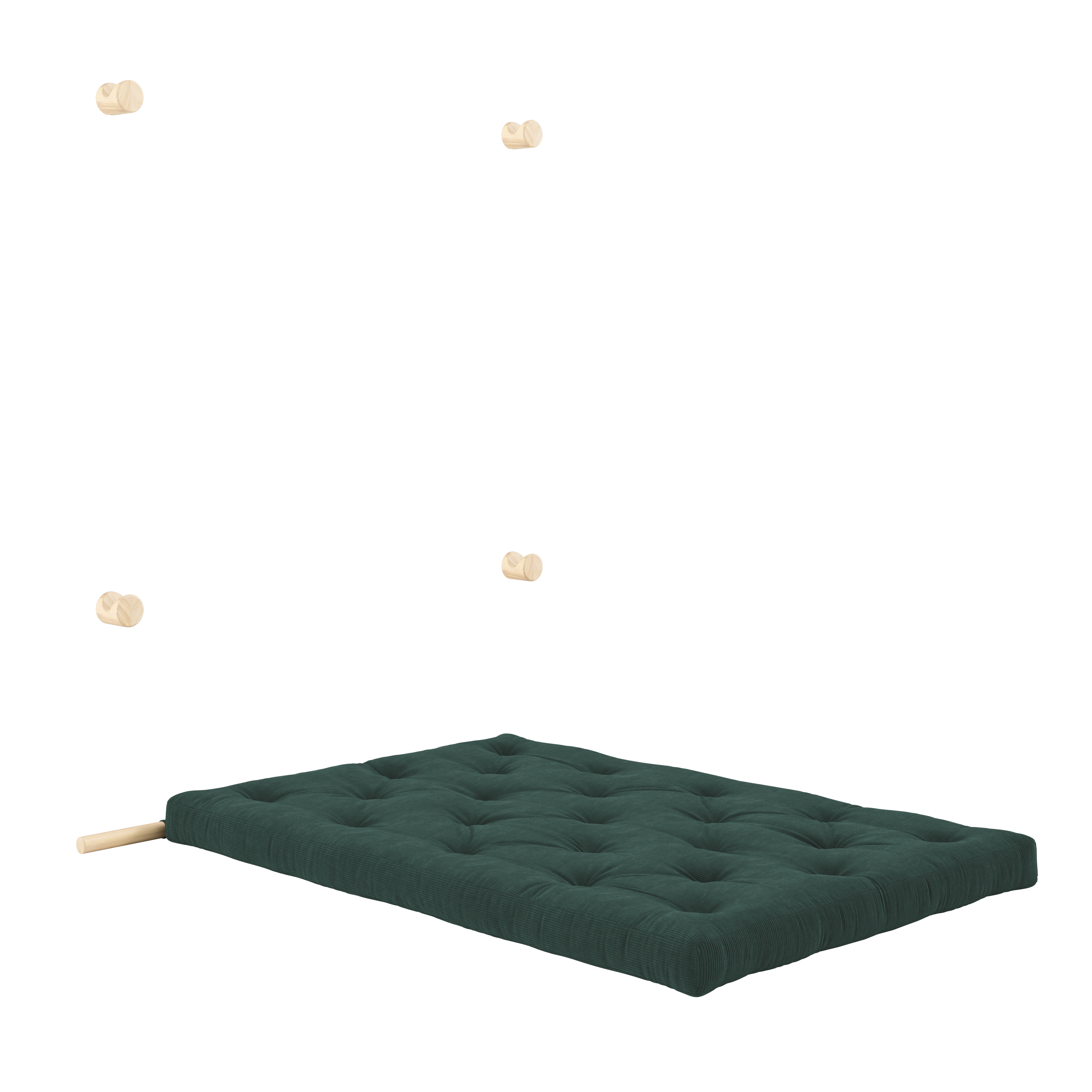 HOOKED RAW 135 x 200 W. BRAVO MATTRESS SEAWEED