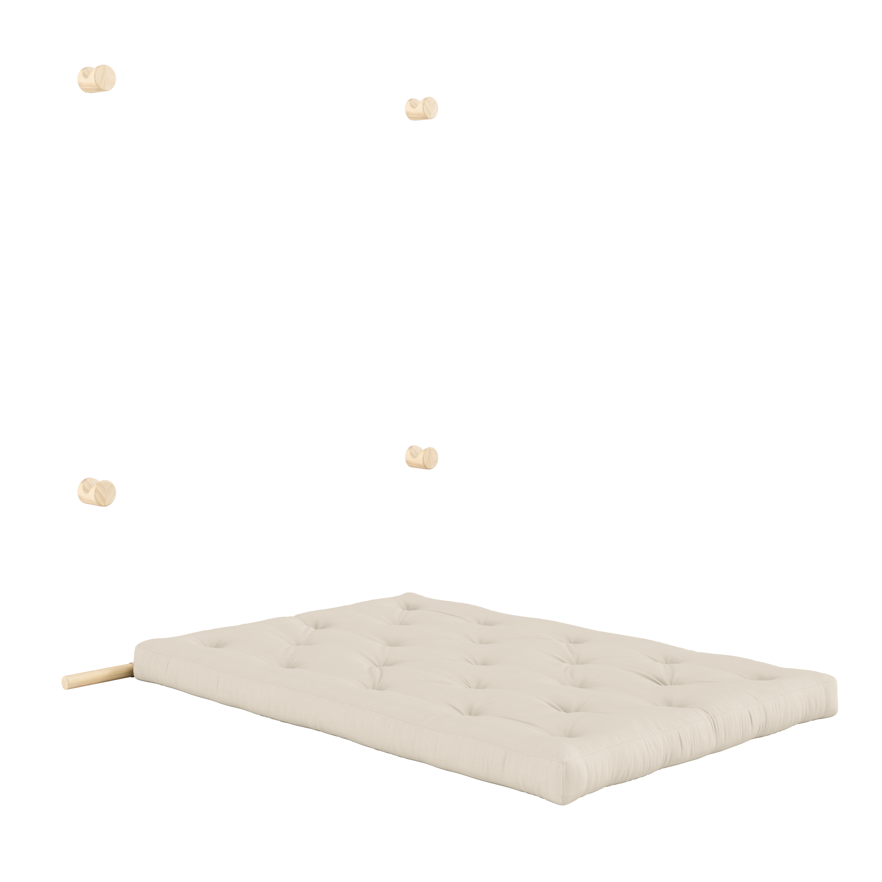 HOOKED RAW 135 x 200 W. BRAVO MATTRESS BEIGE