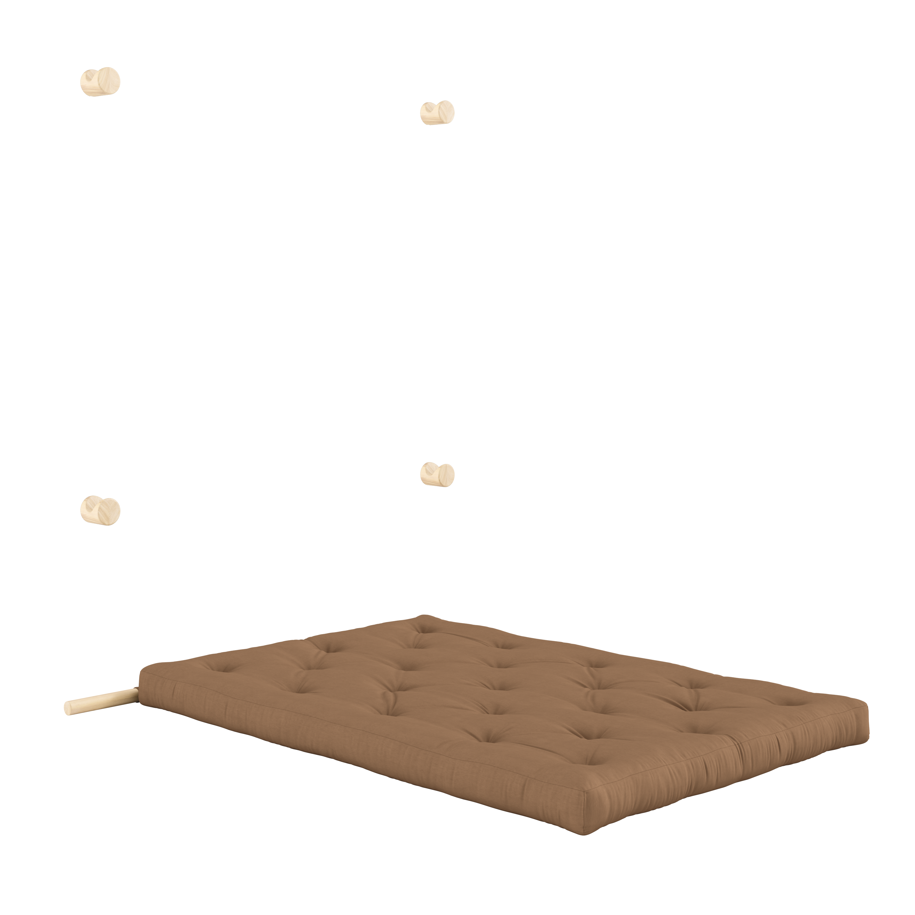 HOOKED RAW 135 x 200 W. BRAVO MATTRESS MOCCA