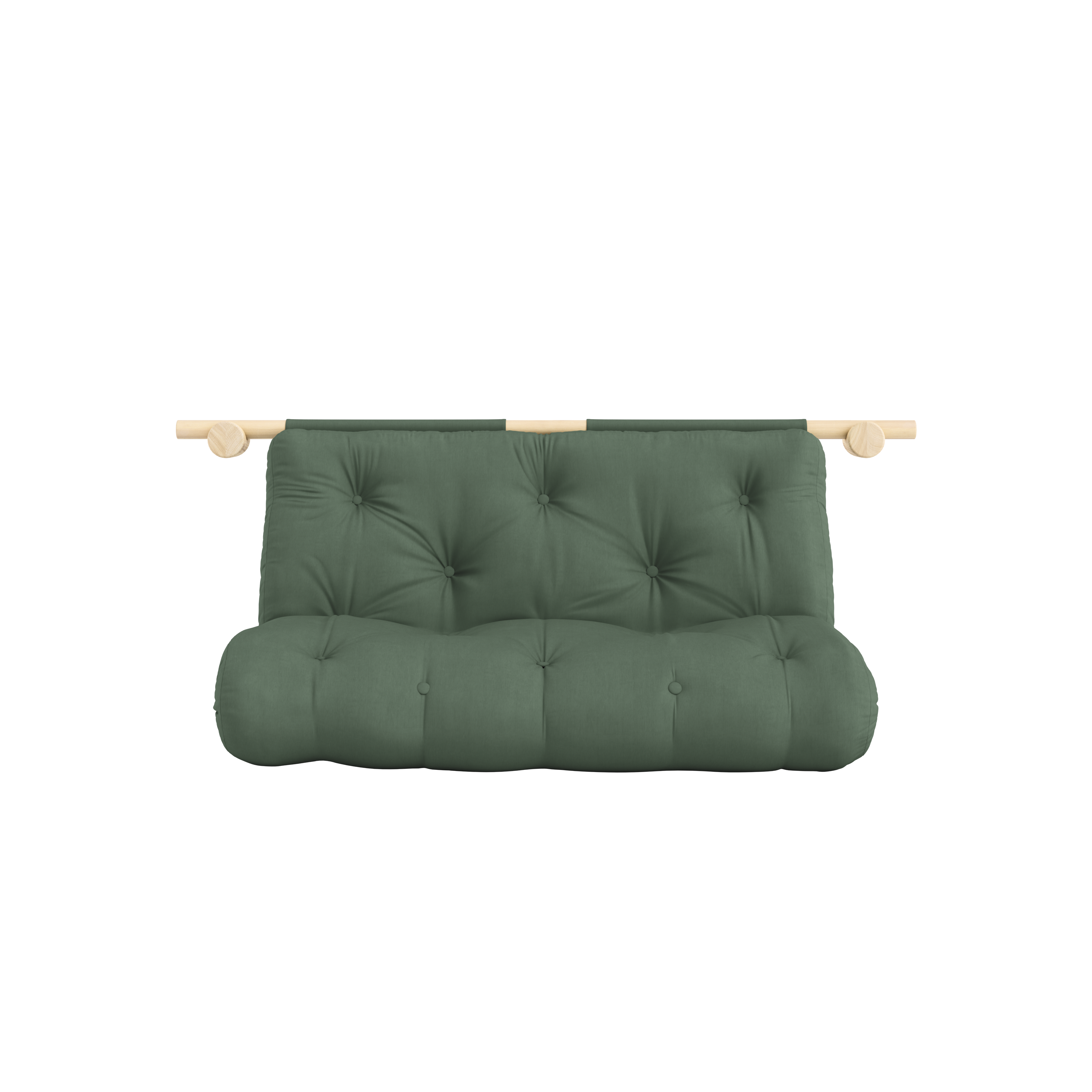 HOOKED RAW 135 x 200 W. BRAVO MATTRESS OLIVE GREEN