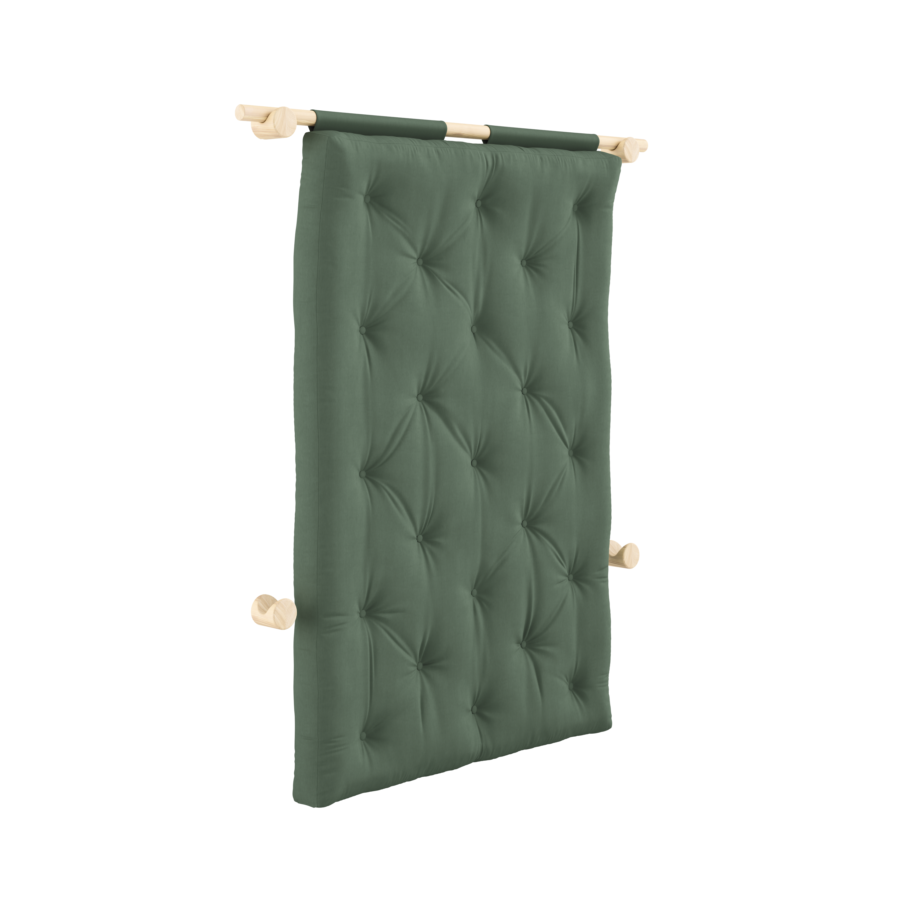 HOOKED RAW 135 x 200 W. BRAVO MATTRESS OLIVE GREEN