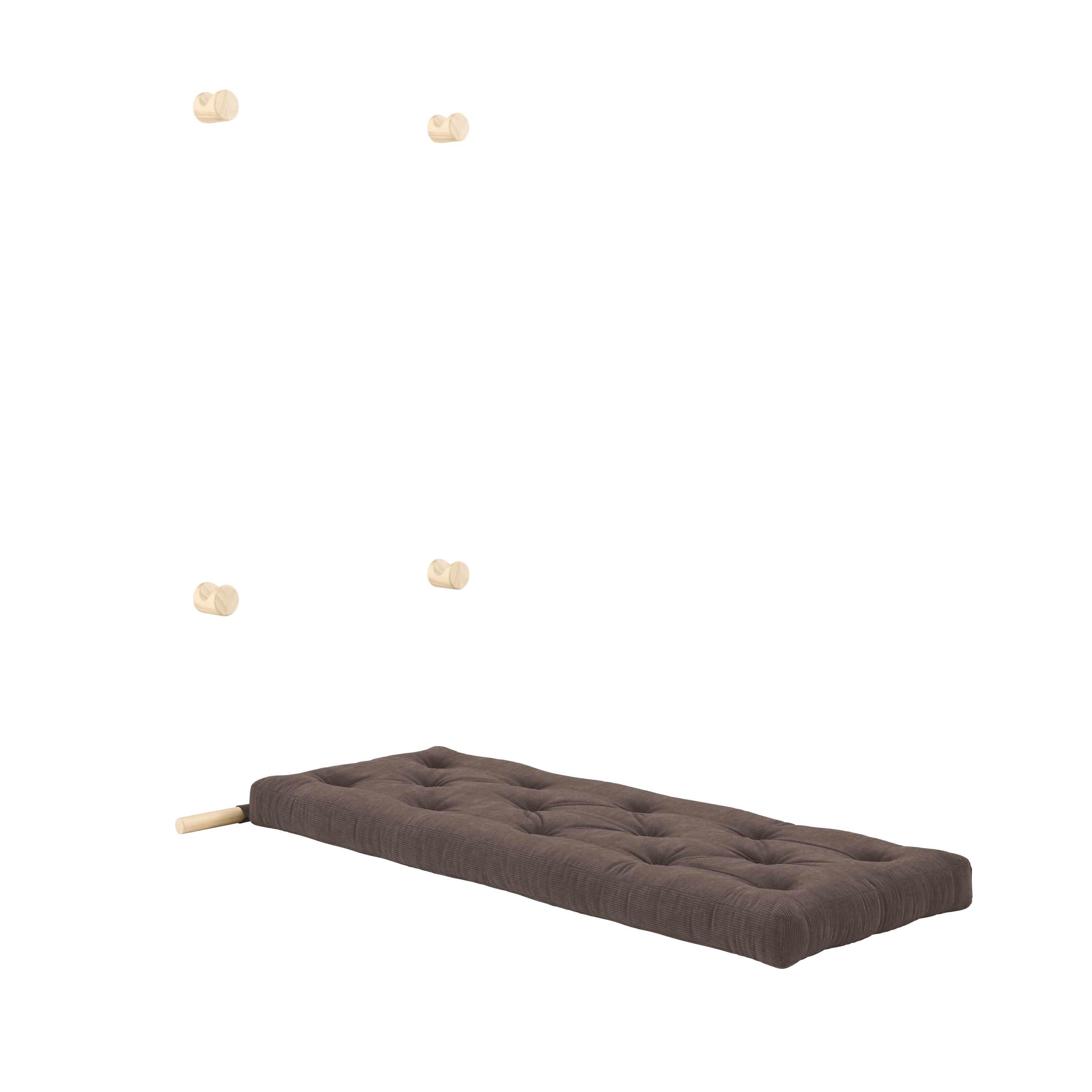 HOOKED RAW 75 x 200 W. BRAVO MATTRESS CHOCOLATE