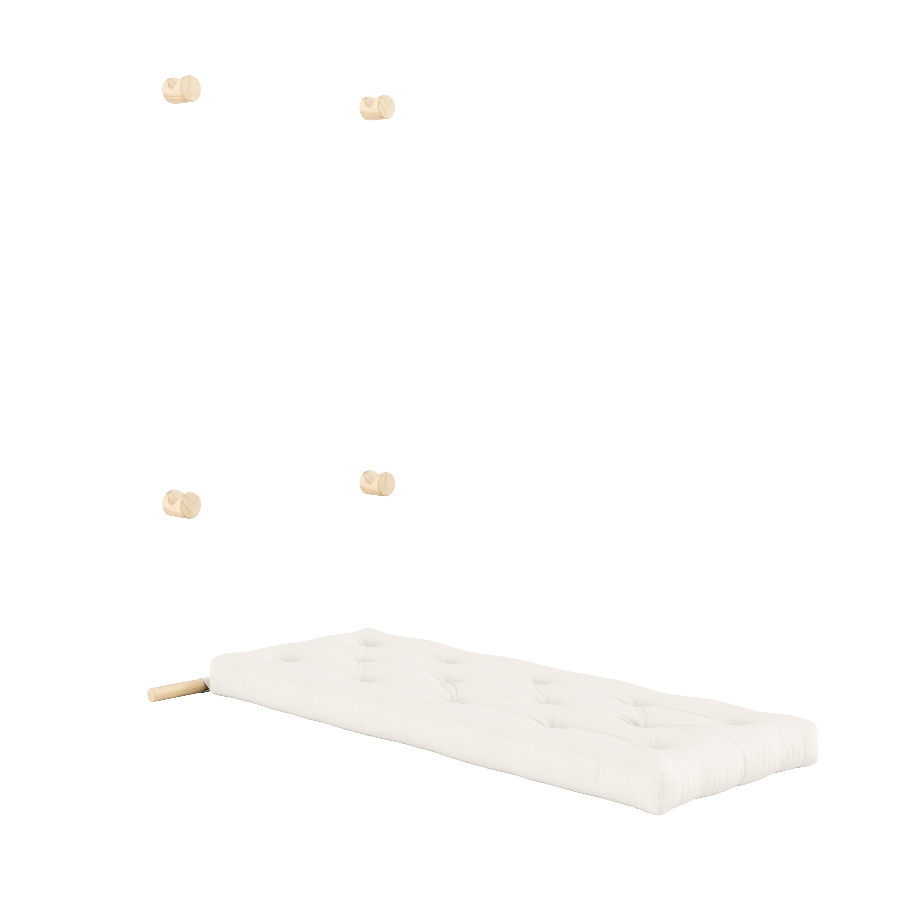 HOOKED RAW 75 x 200 W. BRAVO MATTRESS NATURAL