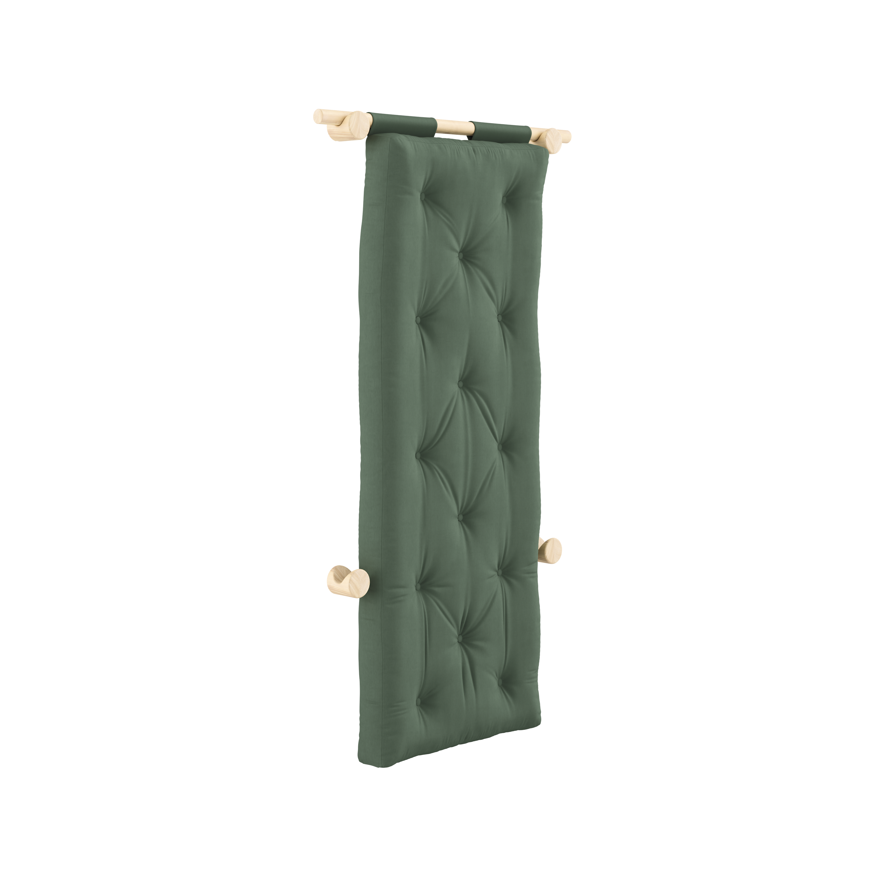 HOOKED RAW 75 x 200 W. BRAVO MATTRESS OLIVE GREEN